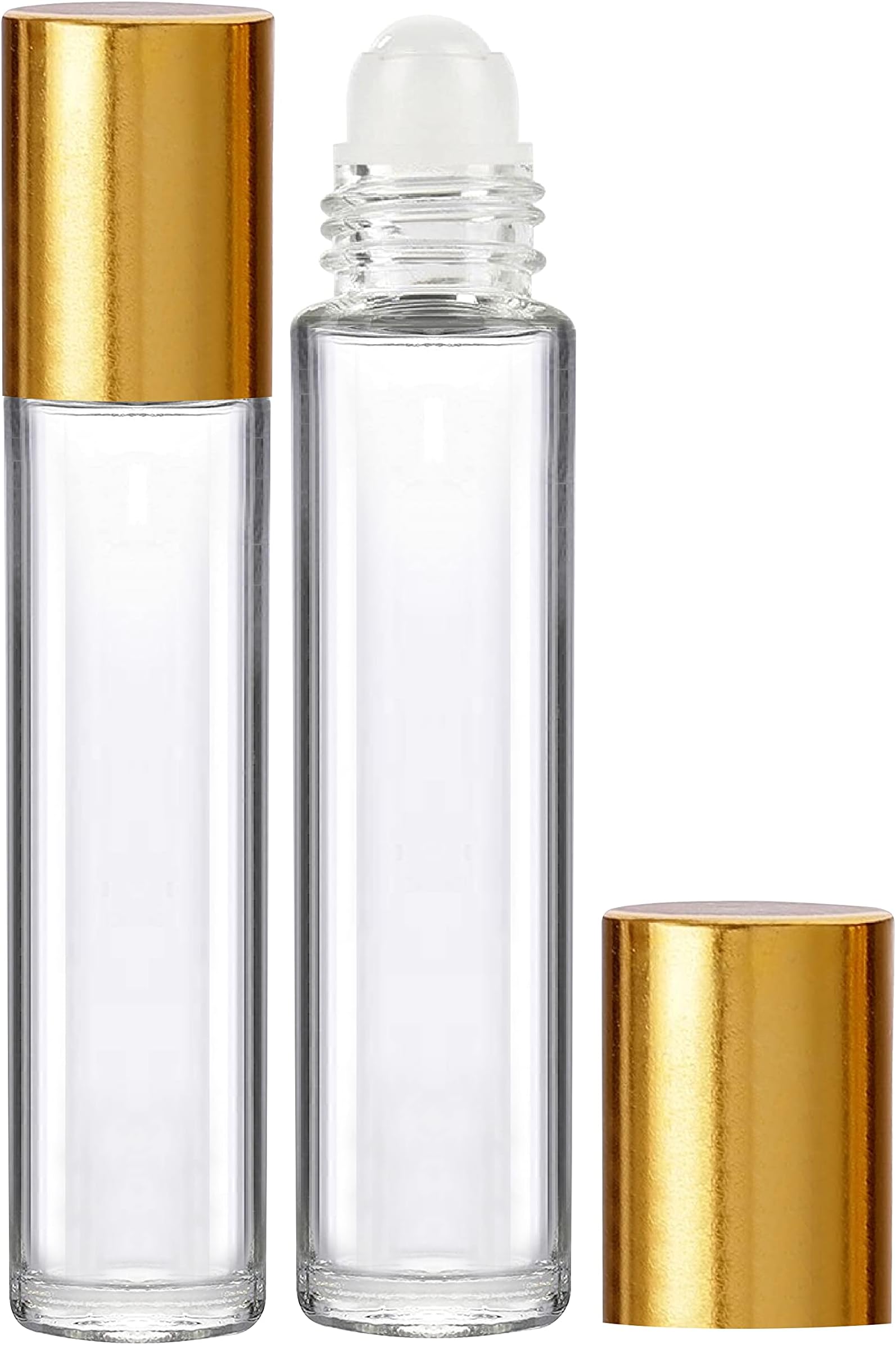 Zenvista Reusable Roll on Glass Bottles - 10ml (Pack Of 10) | Empty Refillable Bottles For Essential oils, DIY Perfumes, Attar, Lip Balm, Aromatherapy | Clear & Transparent Travel-Friendly Bottles