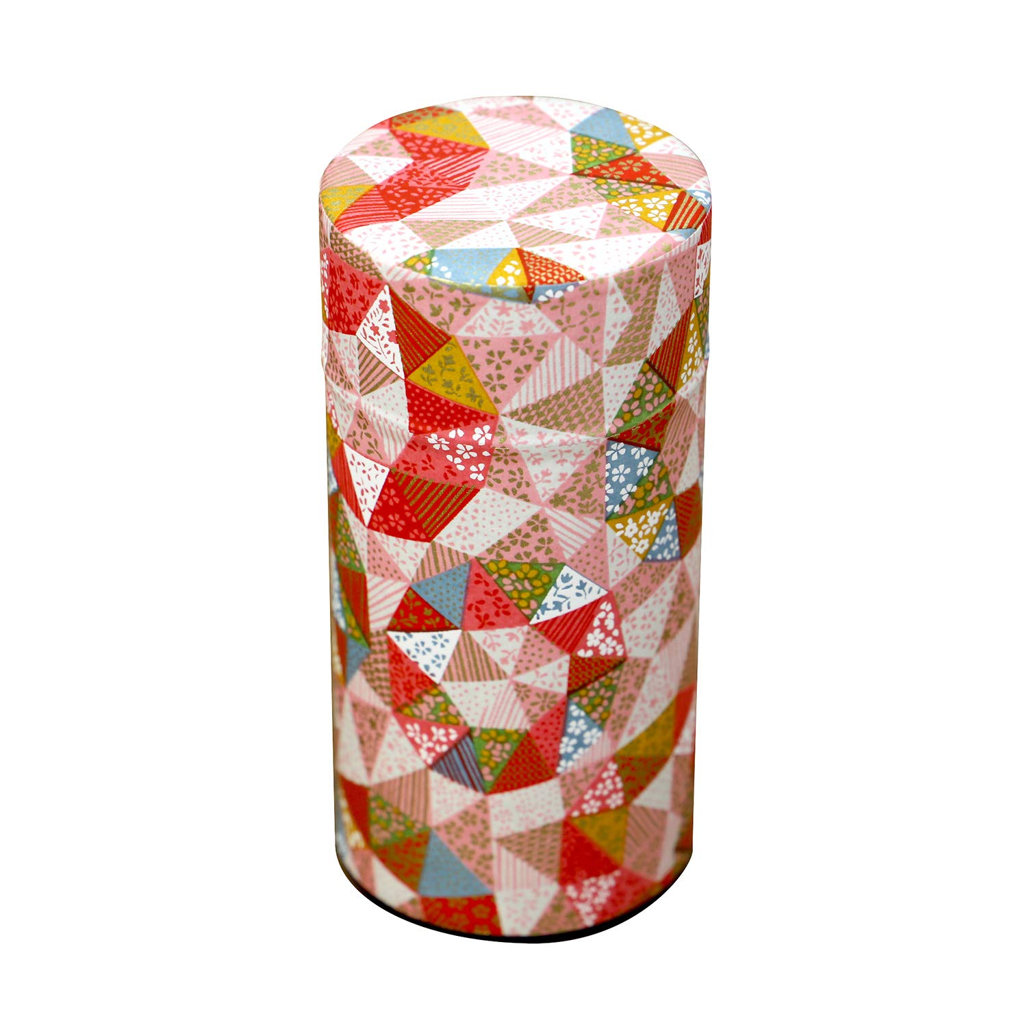 Kyoto Katsugu, Japanese Paper Filled Tea Can, Tea Bottle, Made in Japan (Red Base Kaleido) : Home & Kitchen
