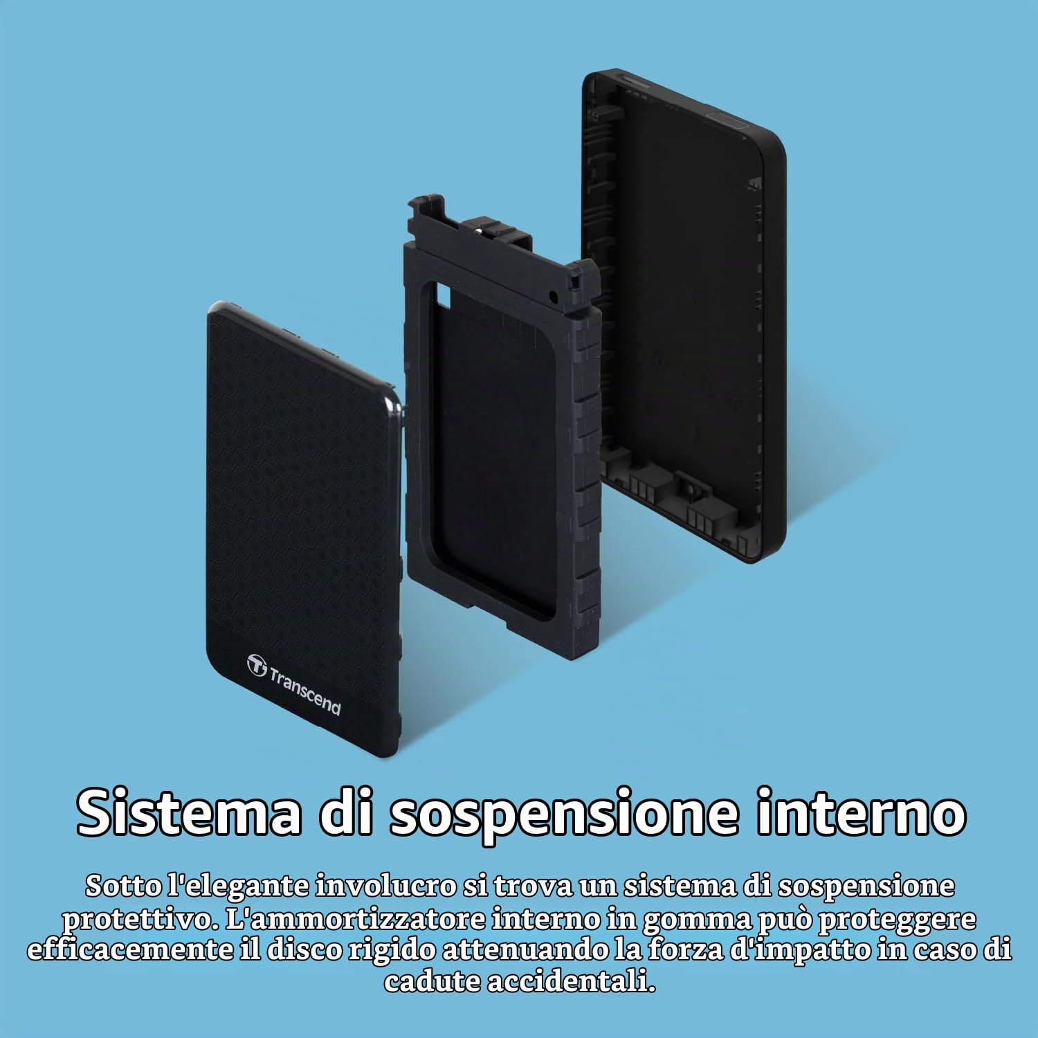 Transcend Disco rigido portatile USB 3.1 Gen 1 da 2 TB nero - StoreJet - TS2TSJ25A3K