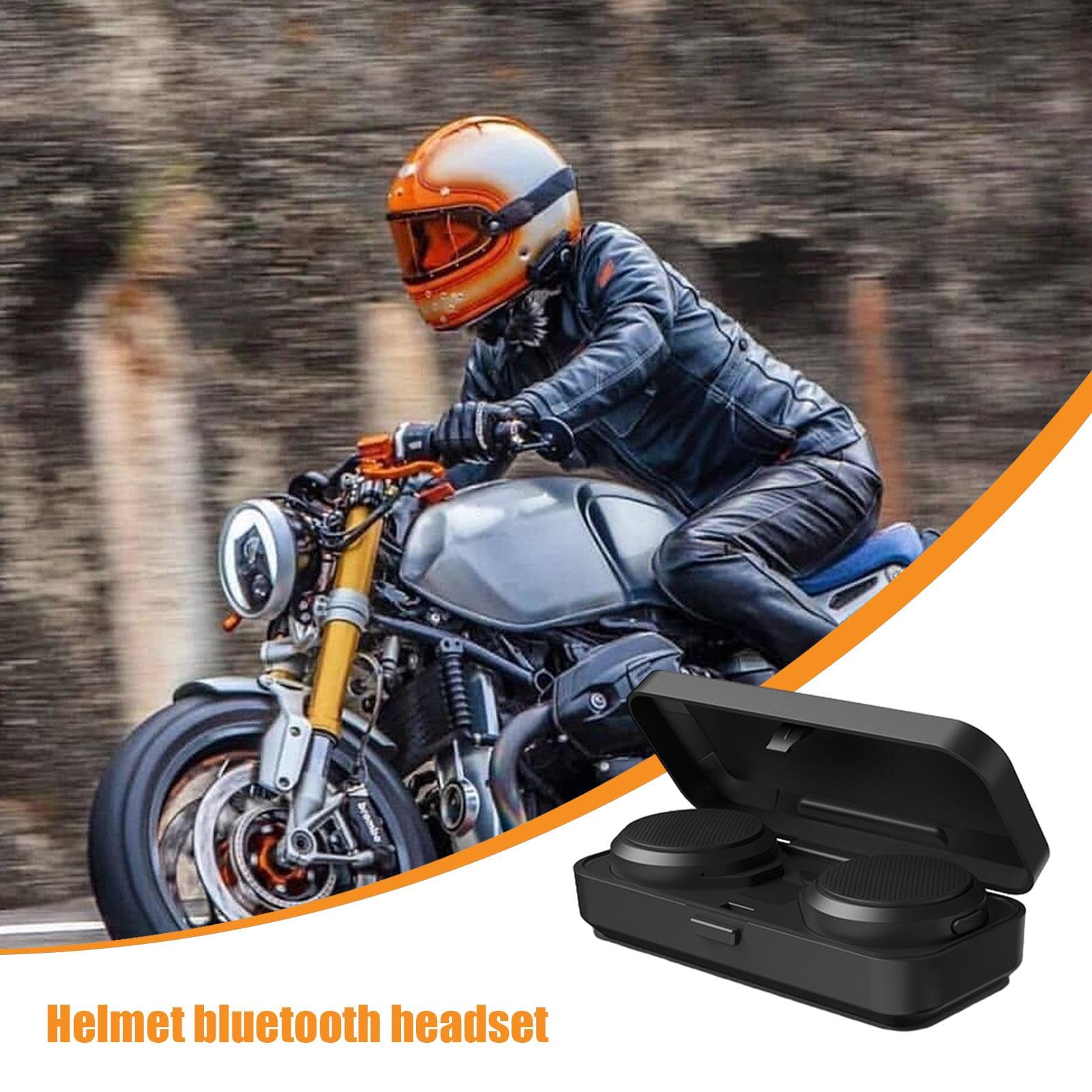 Auricolare wireless ricaricabile Impermeabile Ricaricabile E Portatile | Casco rigido da motociclista Custodia di ricarica per auricolare, moto, cuffia impermeabile, guida, viaggio, pendolarismo