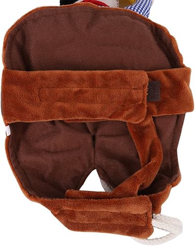 Miniatura 8 de Filfeel Disfraz de vaquero para perro, ropa divertida de caballero para montar ropa de cosplay (L)
