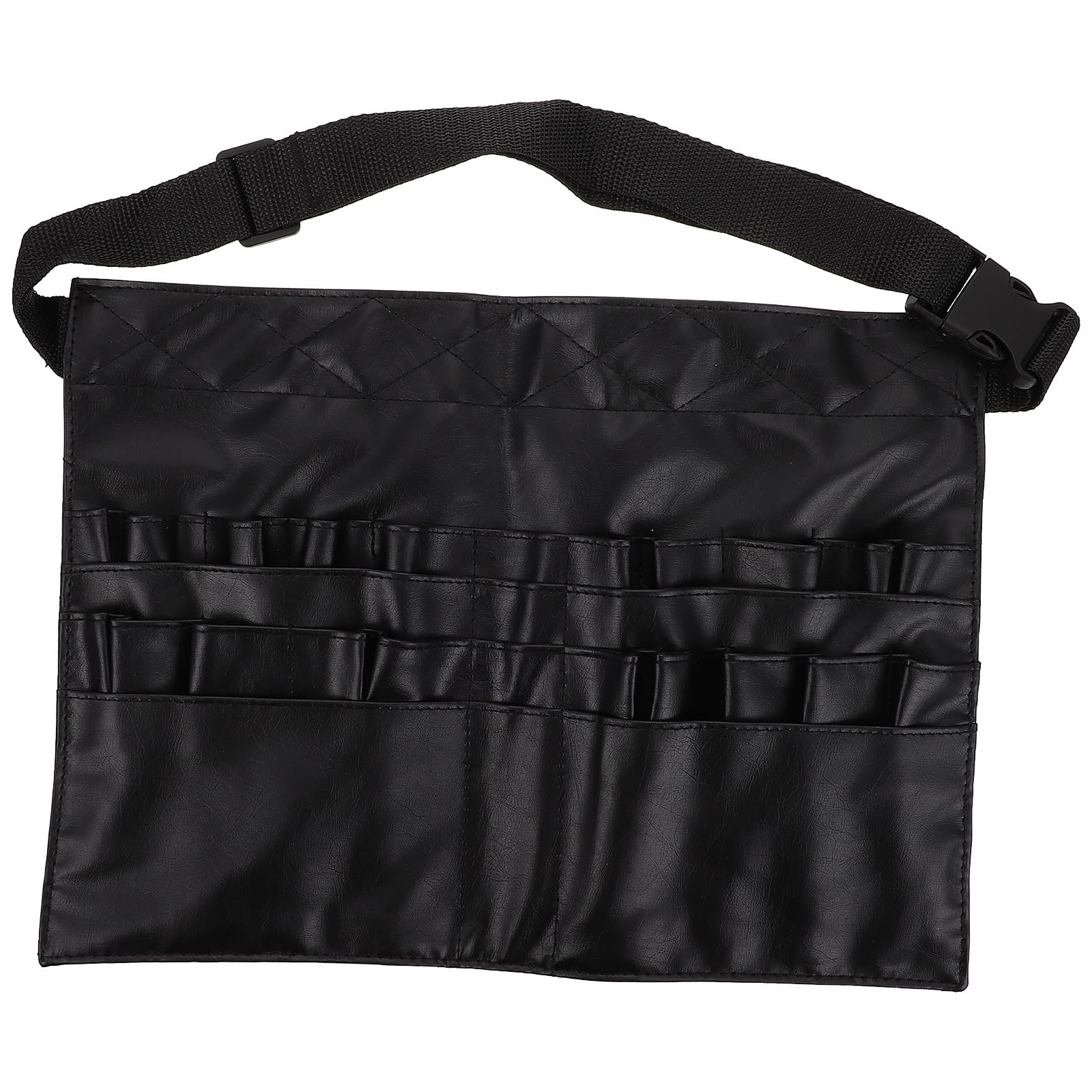 Housoutil Makeup Brush Belt Adjustable Waist Pouch Waterproof Professional Cosmetic Brush Holder Bag for 32 Makeup Brushes