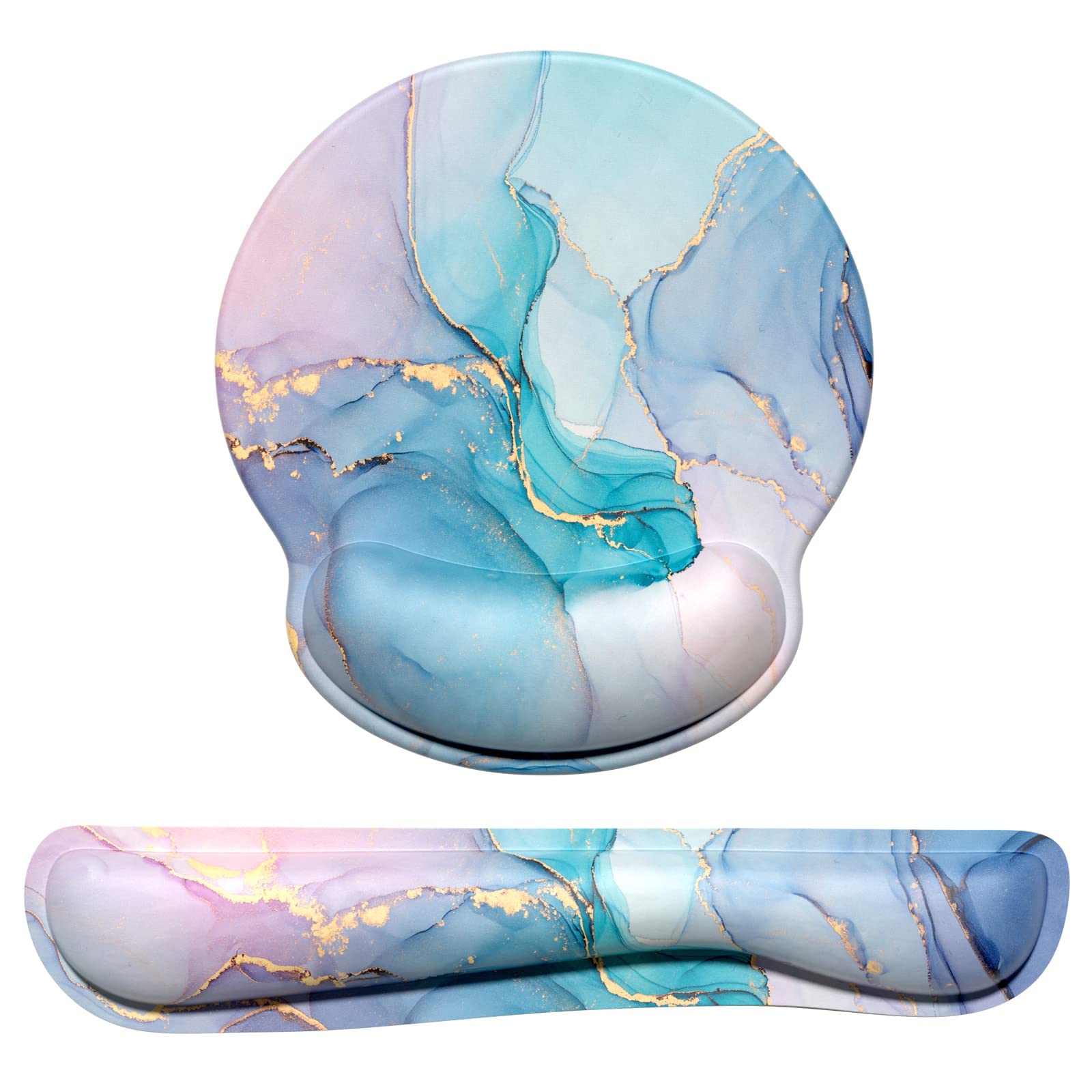 Dapesuom Keyboard Wrist Rest and Mouse Pad with Wrist Support, Memory Foam Wrist Rests for Keyboard and Mouse Set, Ergonomic Wrist Pad with Non Slip Base for Easy Typing & Pain Relief