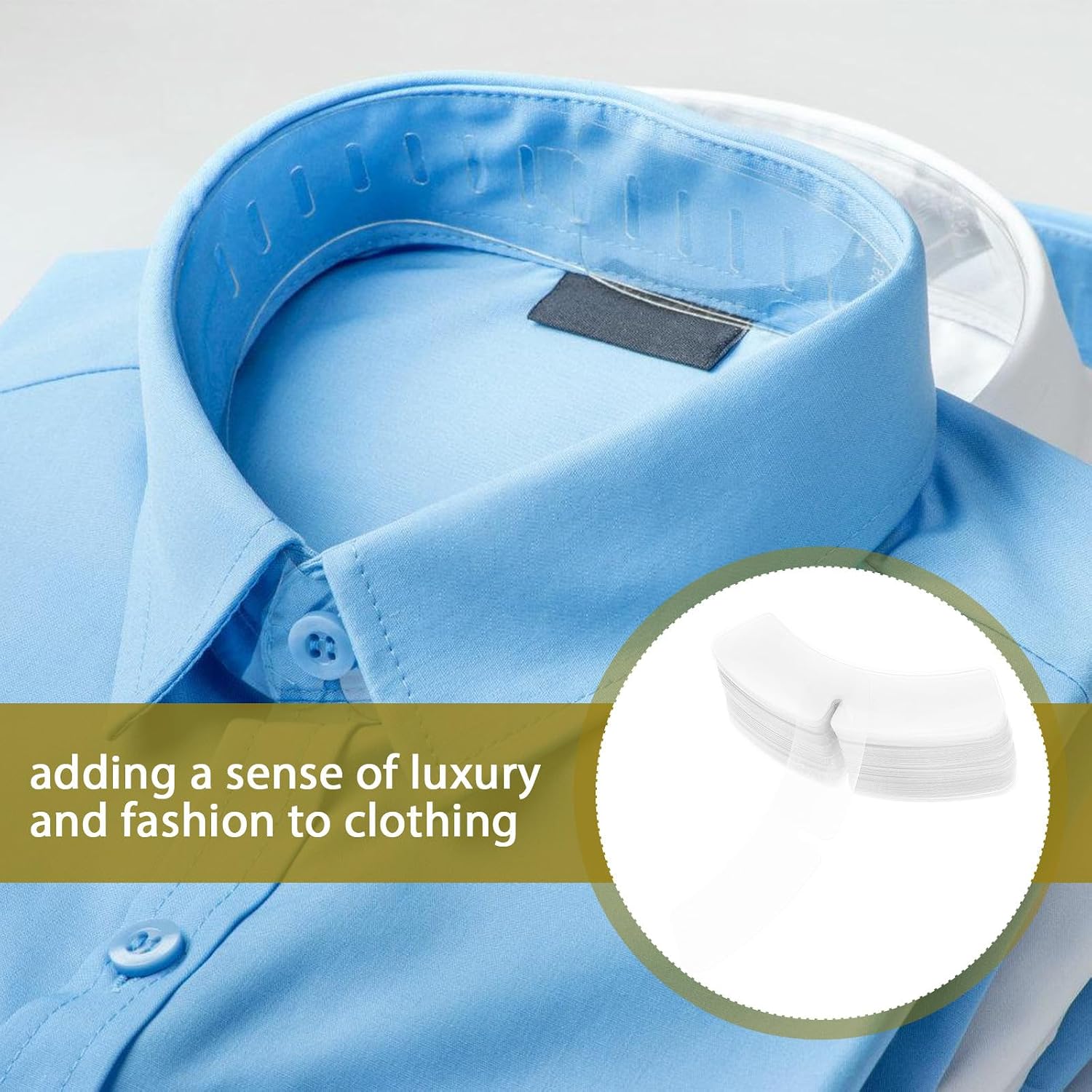 100pcs Pvc Shirt Collar Stays Plastic Collar Supports with Groove Design Non-slip Retainers for Men’s Dress Shirts 11cm X 2.5cm Formers for Office and Formal Wear