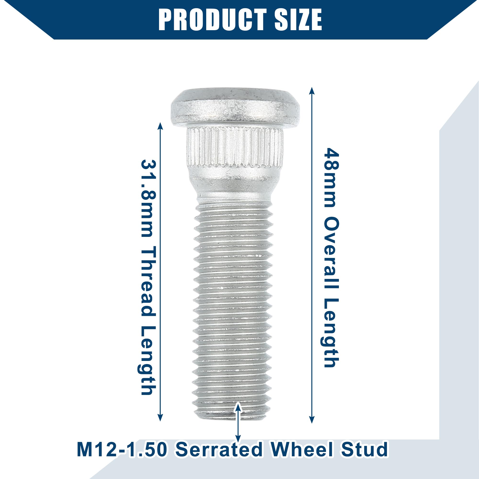 A ABSOPRO No.9094202049 Bullone per Perno Ruota M12-1.5 per Lexus per Toyota 20 Pezzi