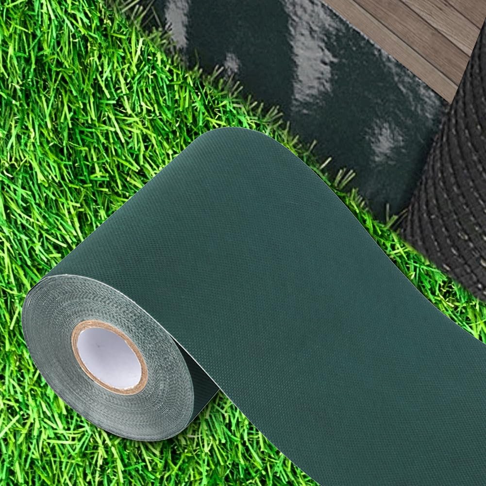 Jenngaoo Nastro Autoadesivo per Cucitura in Erba, Nastro Artificiale per l'erba per le Giunture per Unire il Tappeto Verde del Giardino del Tappeto (15CM X 10M)