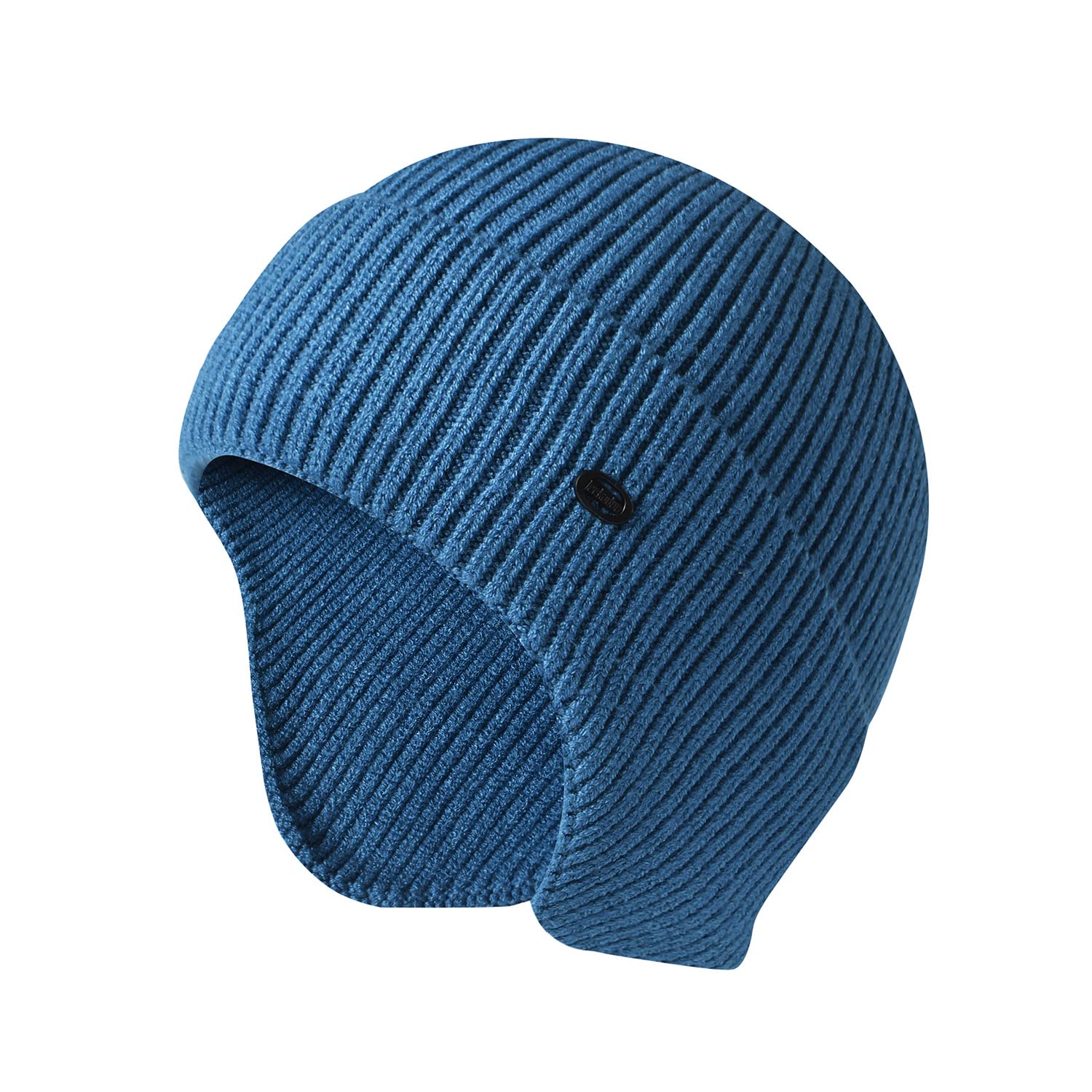 Winter Beanie Hats for Men Outdoor Stretchy Knit Ski Caps with Earflap Windproof
