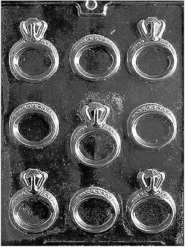 Moldes de chocolate, piezas de anillo de compromiso, moldes de chocolate, diamantes, anillos de matrimonio, moldes de galletas para dulces, moldes