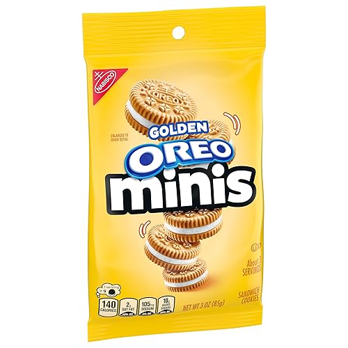 Vista 103 de OREO Galletas de sándwich dorado Double Stuf, 20 paquetes de aperitivos de tamaño King
