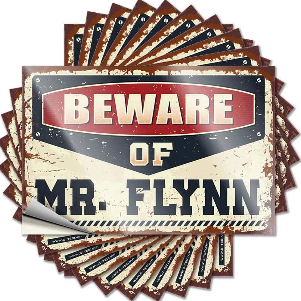 Beware of Mr. Flynn Home Gifts Golden - Saying Accessories Waterproof Decal(6X9CM)