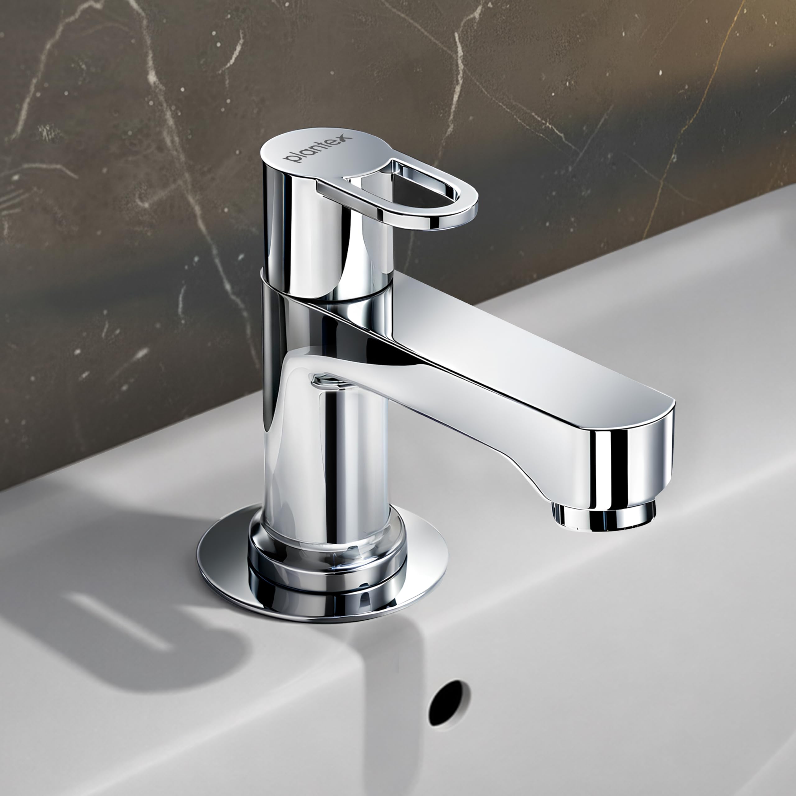 Plantex Pillar Cock Water Tap/Pure Brass Pillar Cock for Wash Basin with Teflon Tape/Single Lever Tabletop Basin Tap - (Flip, Chrome)-image-22