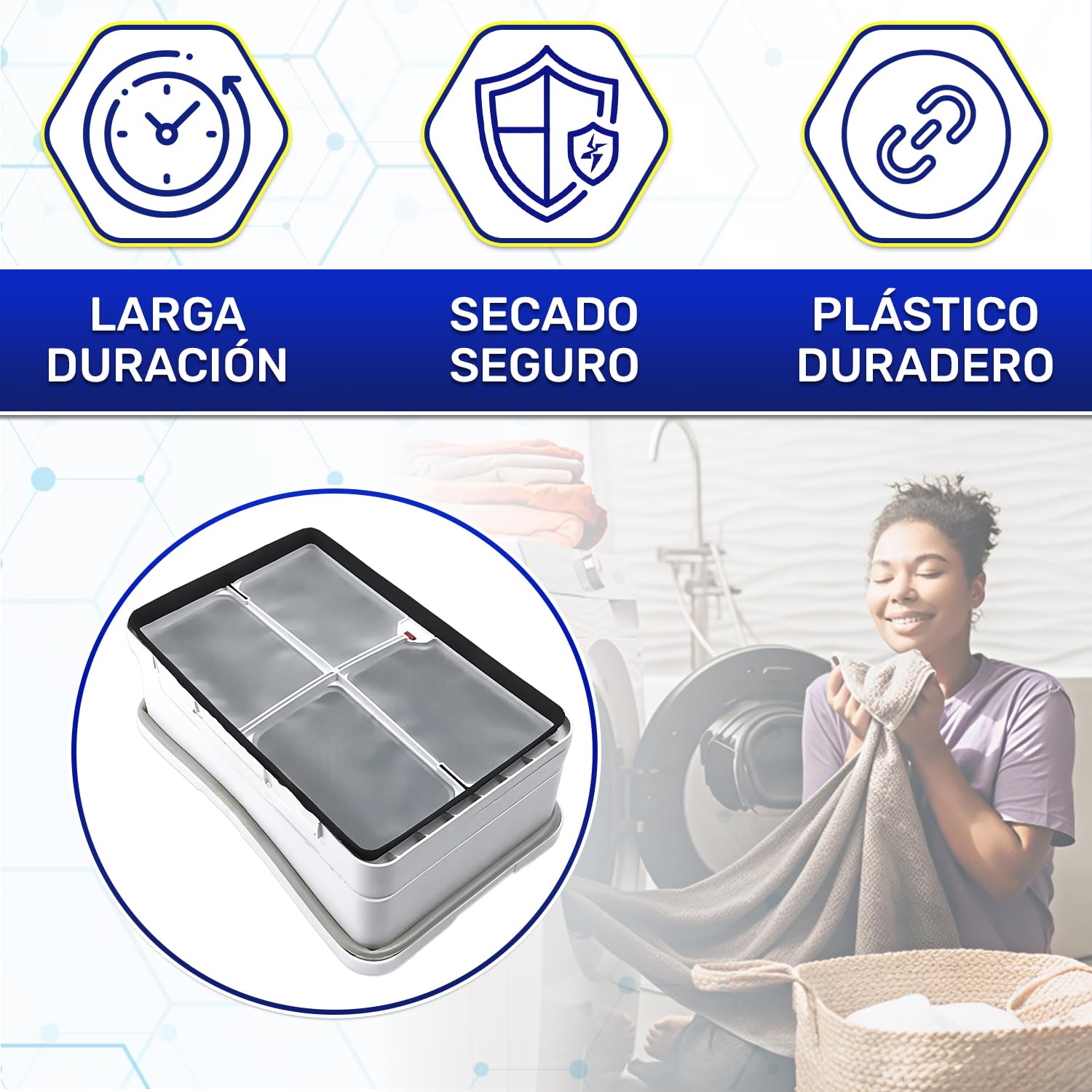 Filtro para Secadora de Ropa Soporte 272mm 2977430600 2964840100 para Beko | C00874382 para Whirlpool para Indesit - Garantía de 10 Años - MONTERAL