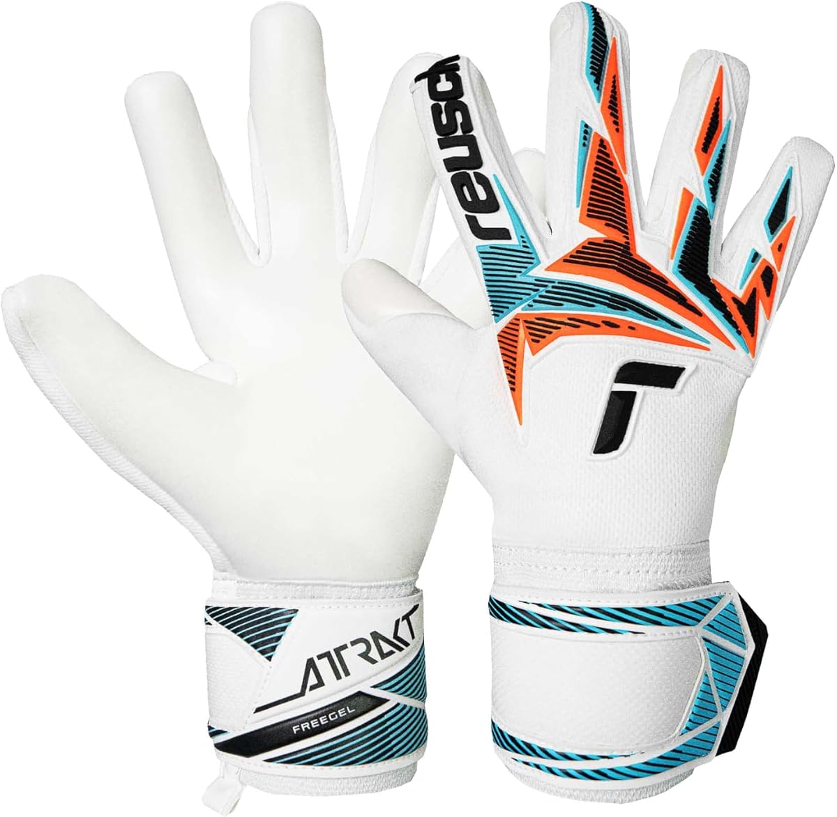 Reusch Attrakt Freegel Advance Goalkeeper Gloves Adult Soccer Goalie Gloves with Grip Advance Latex, Freegel Punch Zone, Negative Cut Fit & Thumb Wrap