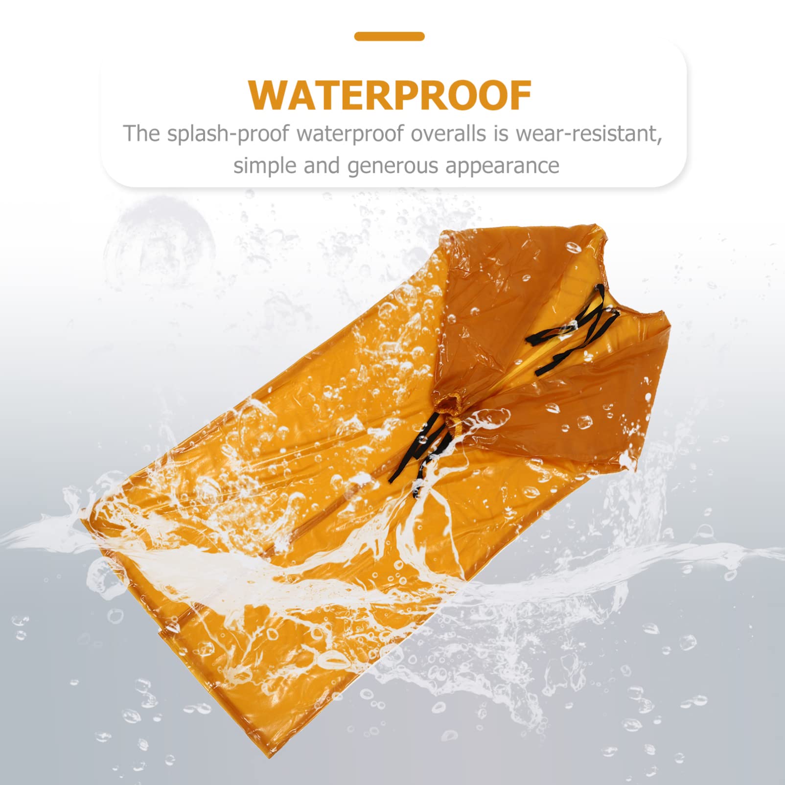 DOITOOL wasserdichte Arbeitskleidung wasserdichte Hose alkalibeständige Schürze chemikalienschutzanzug chemie schutzanzug verschleißfester Kittel Spritzwassergeschützter Overall PVC Yellow