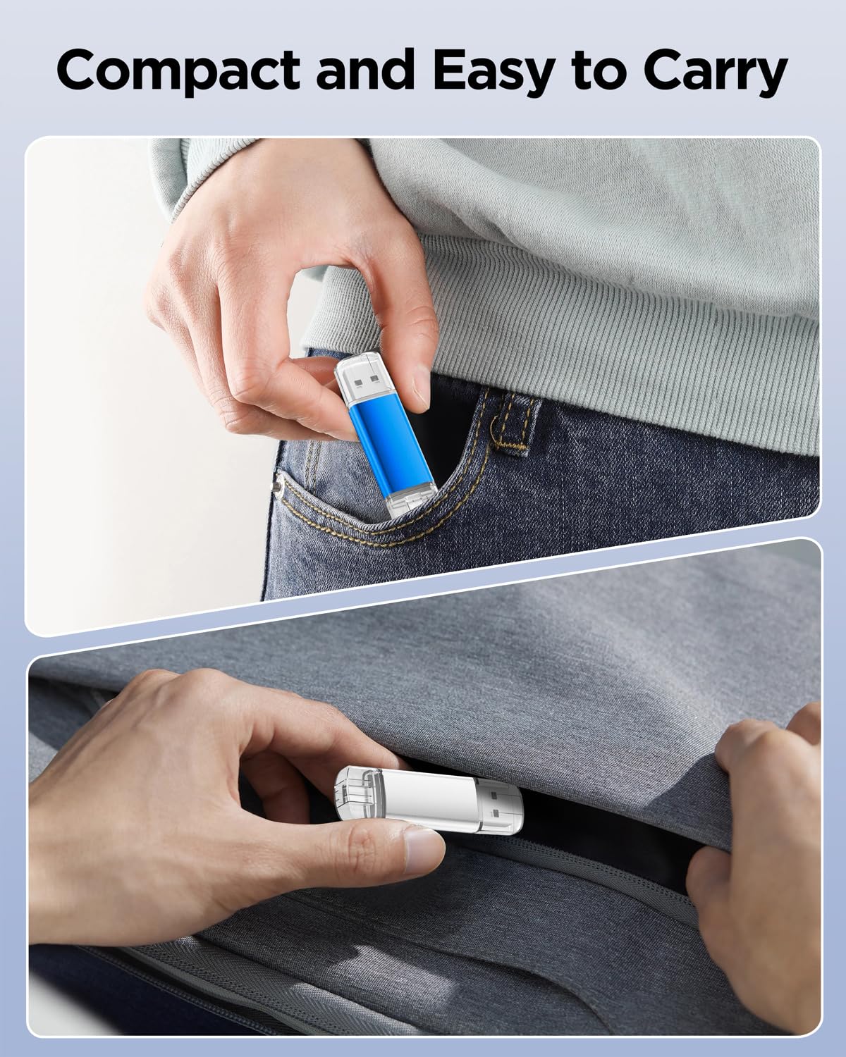 AreTop Chiavetta USB C da 16 GB, USB 2.0, doppia unità flash da 16 GB, 2 in 1, portatile, di tipo C, per smartphone Android, computer, MacBook, tablet, PC, confezione da 5