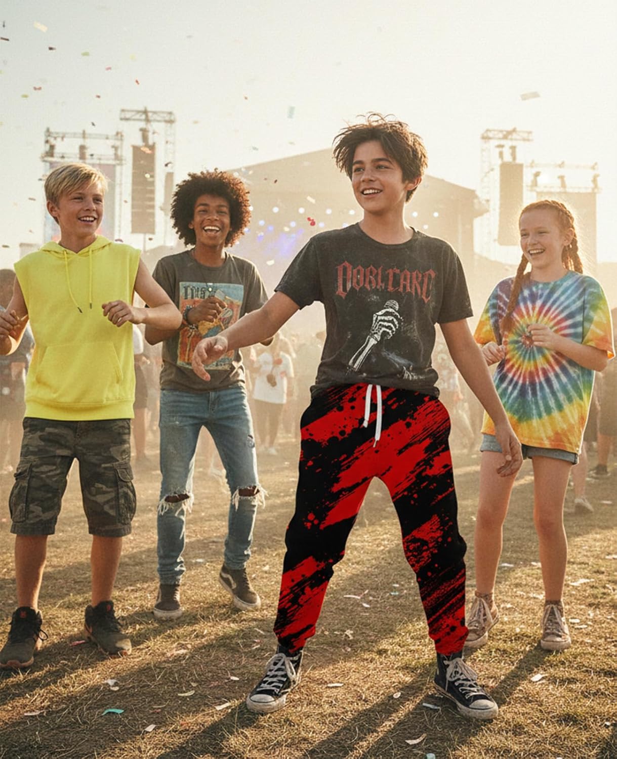 uideazone 6-13T Boys Pants Funny 3D Graphic Sweatpants Little Boys Jogger Pants for Sport Gym Casual - Image 5