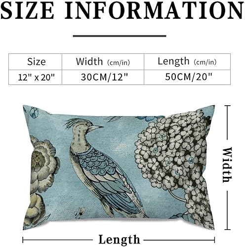 Miniatura 8 de ArogGeld Funda de almohada lumbar de estilo asiático japonés, color rosa rubor chinoiserie, funda de almohada de pájaro chinoiserie, funda de