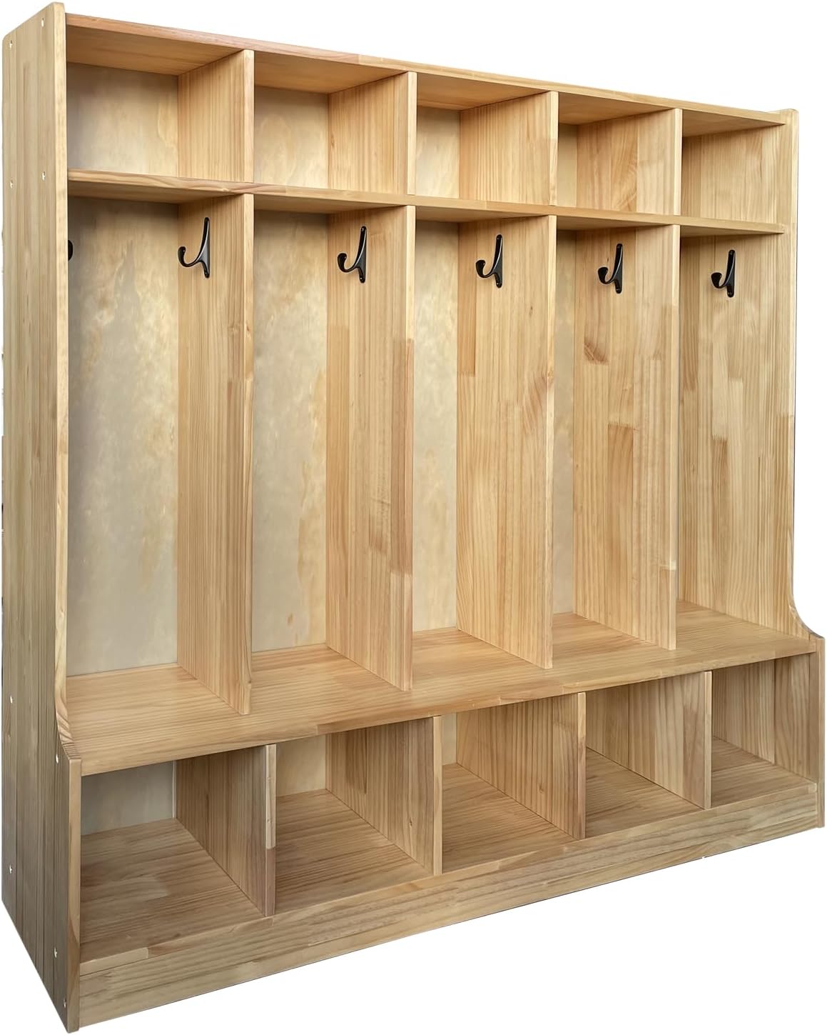 5 Section Locker And Bench Cubby Storage Organizer - Modern - Kids