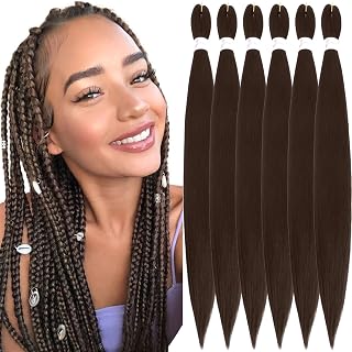 Xusuperb 30 Zoll Lang Pre Stretched Braiding Haare Colour #4 Easy Braids Extensions Dunkelbraun Kanekalon Kunsthaar zum Ei...