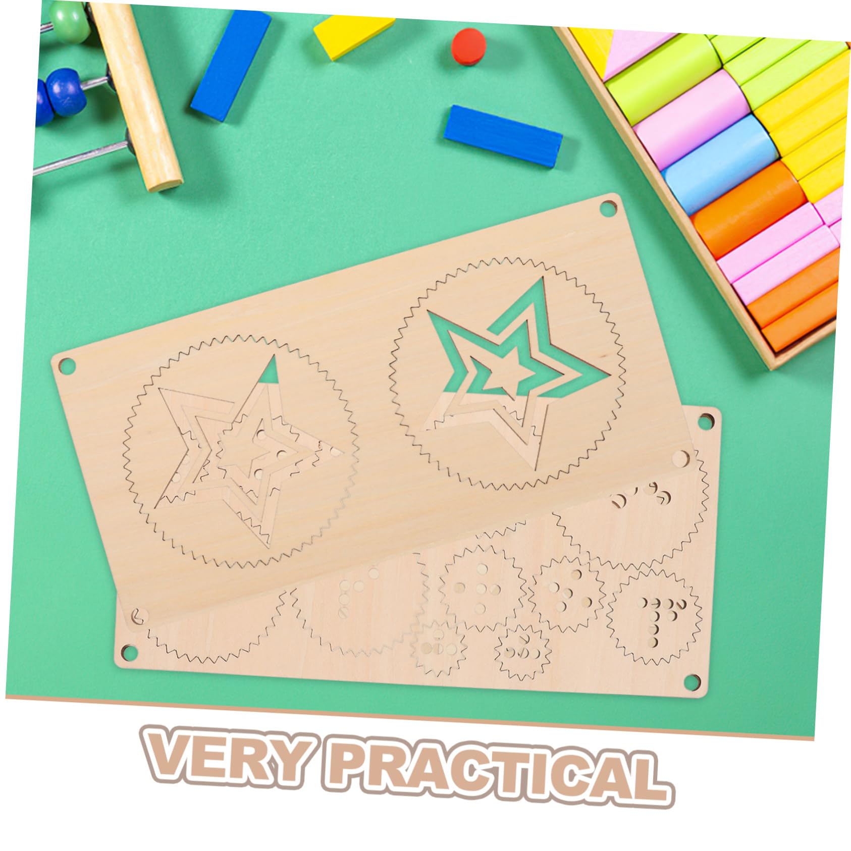 Tablero de Actividades Montessori de Madera Beige, 5 Piezas