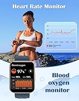 Vista 36 de RUIMEN Relojes inteligentes para mujeres y hombres (responder/hacer llamadas) compatibles con teléfonos iPhone/Android, pantalla HD de 1.85 Blanco