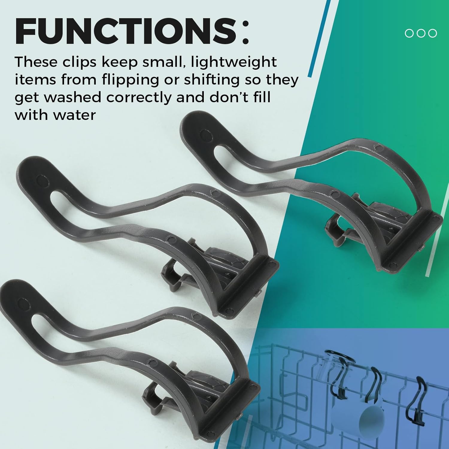 Dishwasher Dishrack No-Flip Clip 10001629 Compatible with Bosch Dishwashers, Replacement for 00613052 1560080 613052, Prevents Rack Tipping – 3 Pack