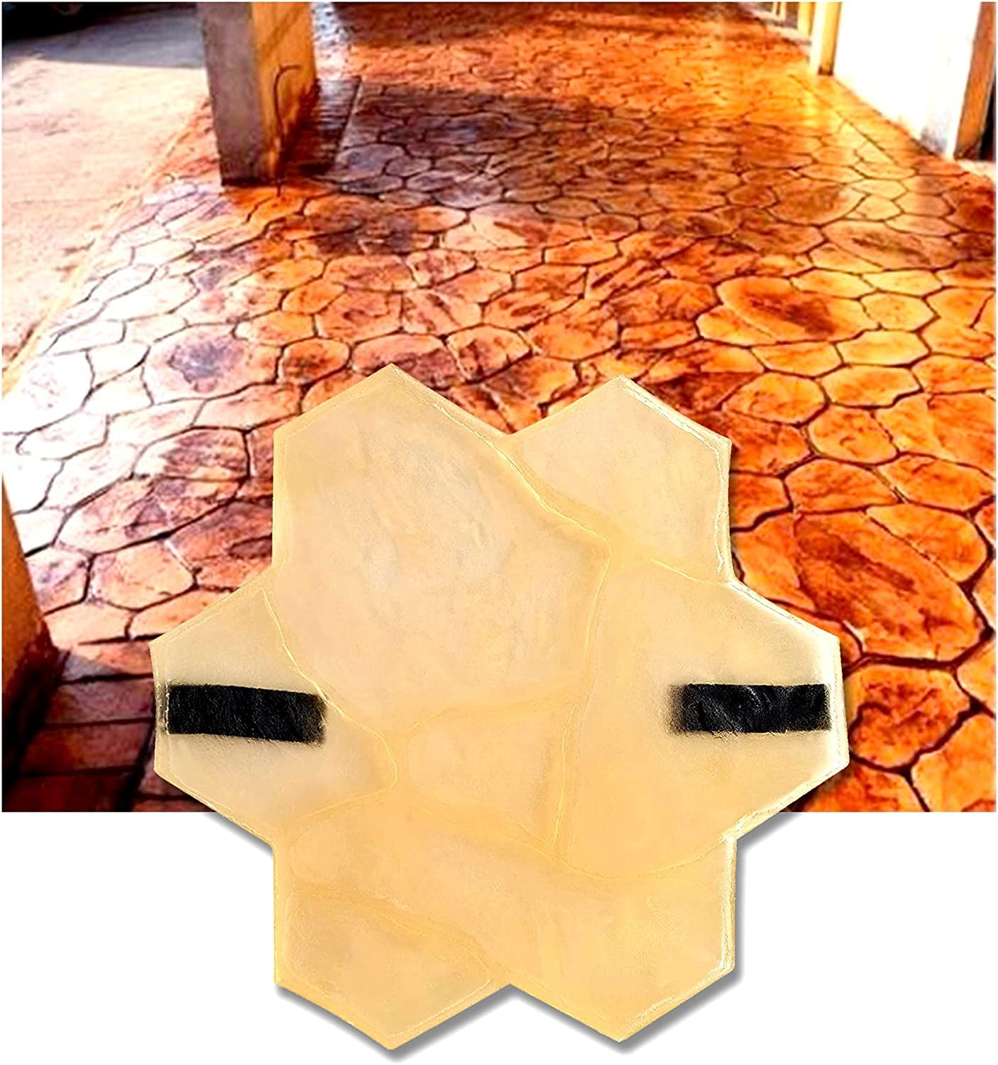 3D Flower Stone Pattern Vertical Horizontal Decorative Impression Concrete Cement Stamp