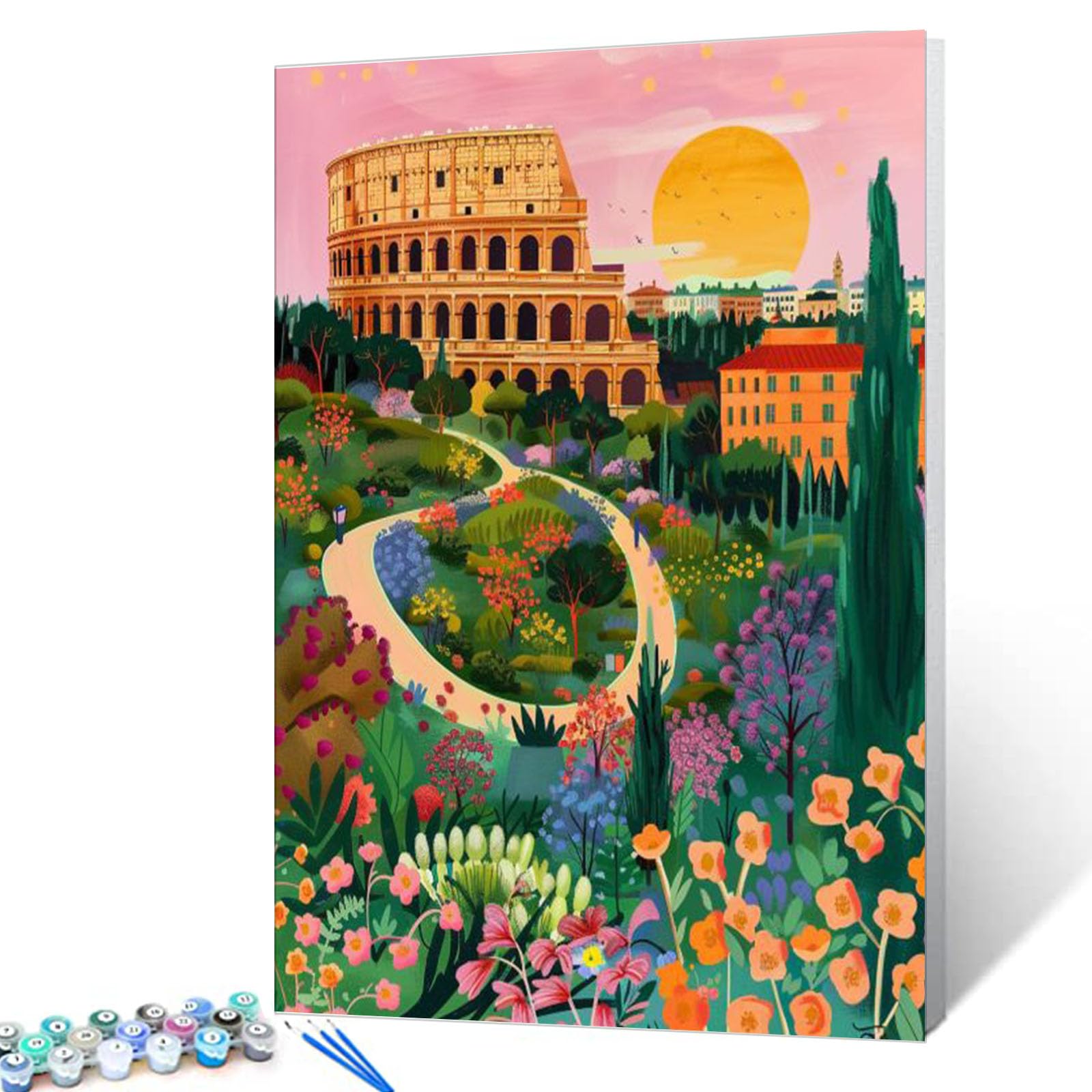 Peinture par numéros paysage de Rome le cadeau créatif idéal pour adultes passionnés d'art