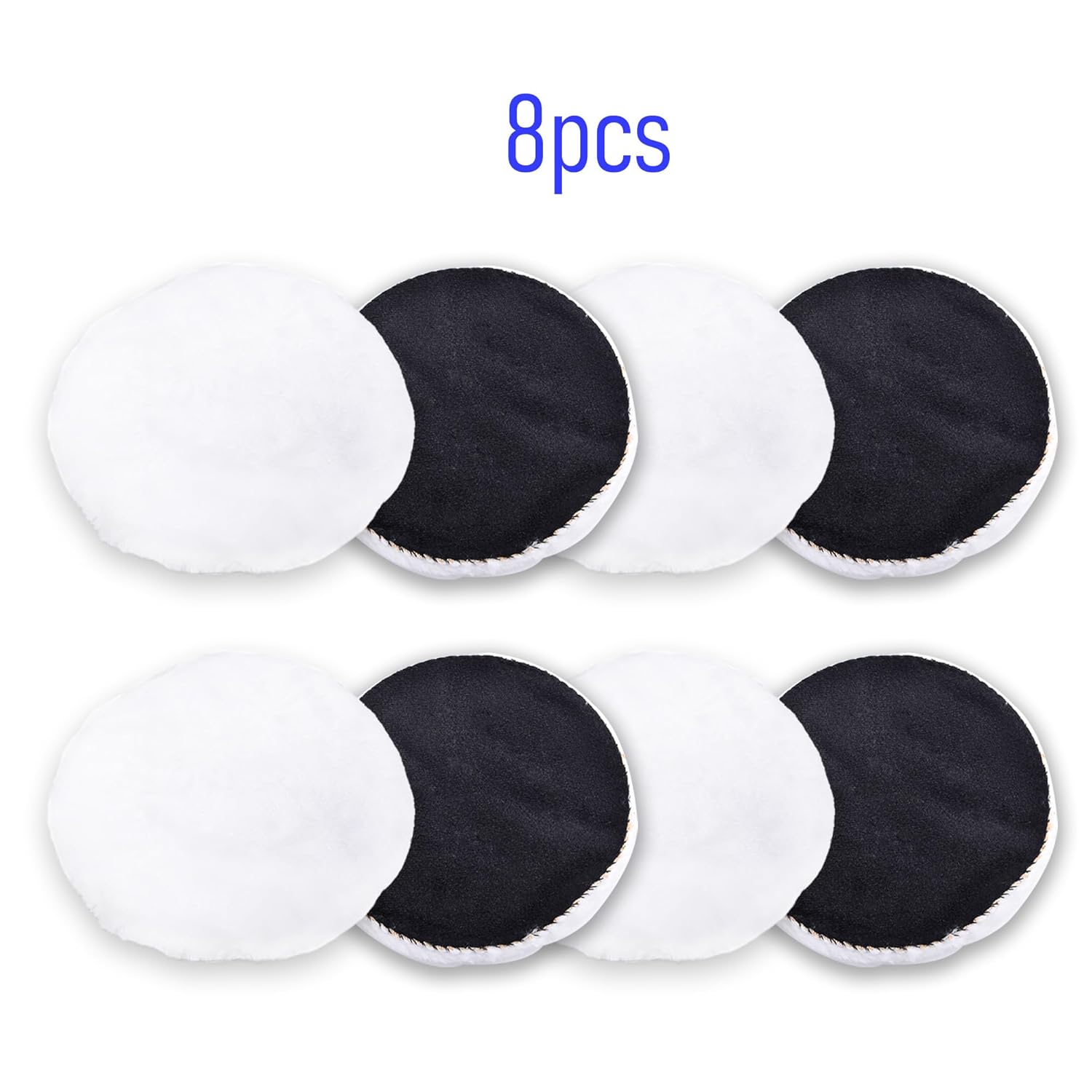 8 Pcs 7 Inch Microfiber Polishing Pad, Hook and Loop Back Finishing Disc, Flocking Soft Microfiber Buffing Polisher Wheel, Cutting Pads for Car Paint Waxing Finishing