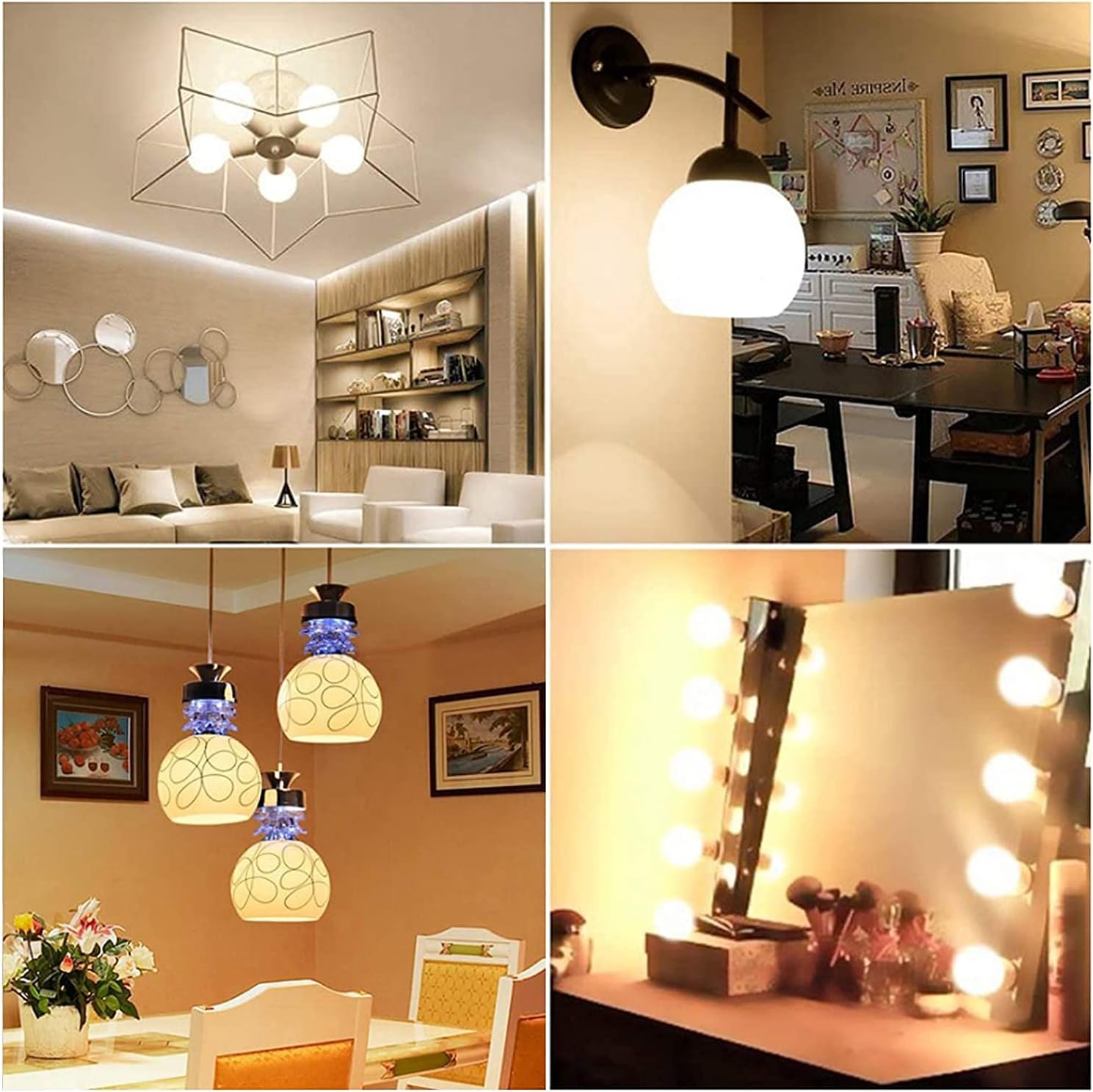 E26 9W Light Bulbs G25/G80 LED Globe Light Bulb Non-dimmable 3000K Warm White Lights 800 Lumens 80 Watt Equivalent Vanity Light for Vanity Mirror Pendant Dressing Room Wall Sconces (4 Pack)