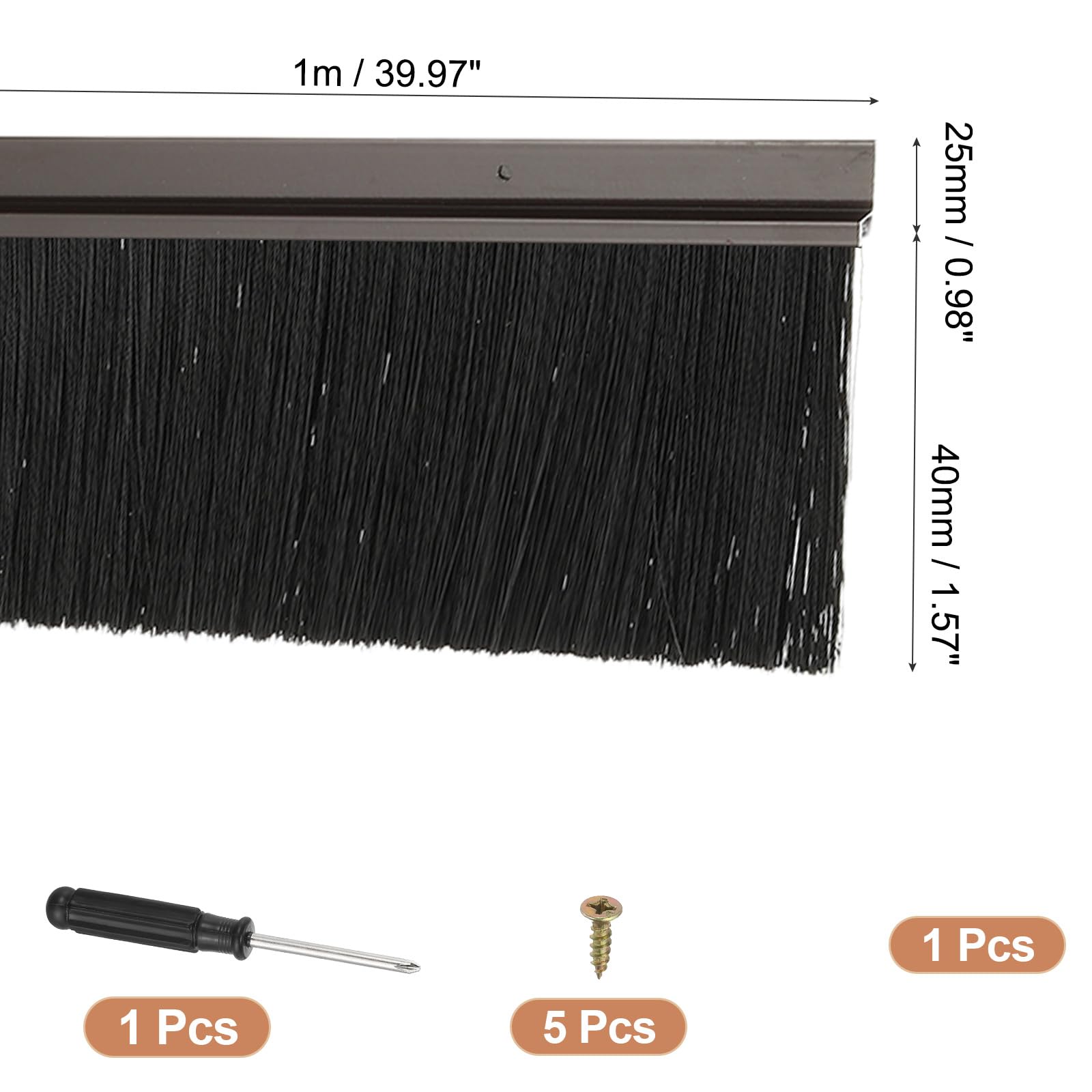 PATIKIL Door Brush Sweeps 1.57" Bristles x 47.24" Long - Image 2