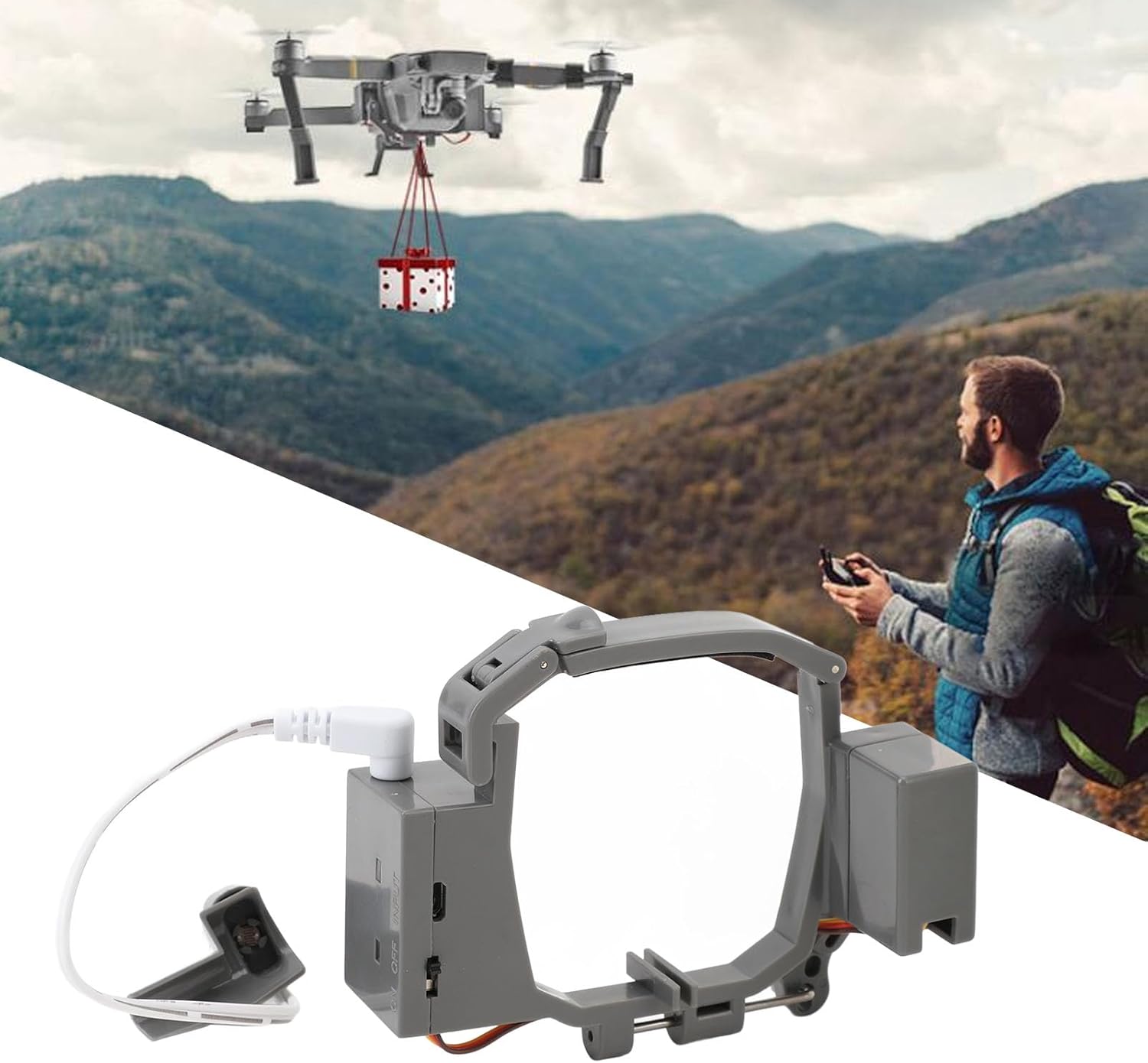 Drone System, for Pro Payload Release Dropping Device with Landing Gear, Easy to Assemble, Wide Range, Long Range, Multipurpose, for Advertising