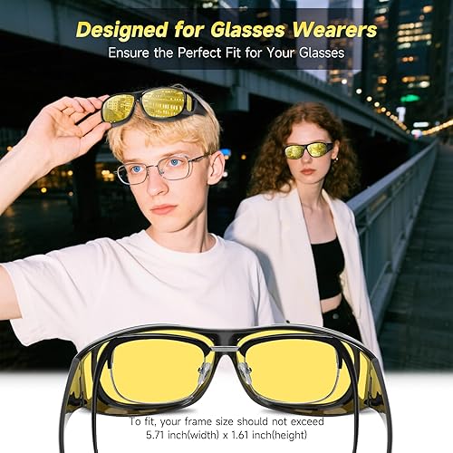 Miniatura 6 de Lentes polarizados de conducción nocturna para hombres y mujeres, lentes amarillas antirreflejos, UV400, niebla de lluvia y atardecer