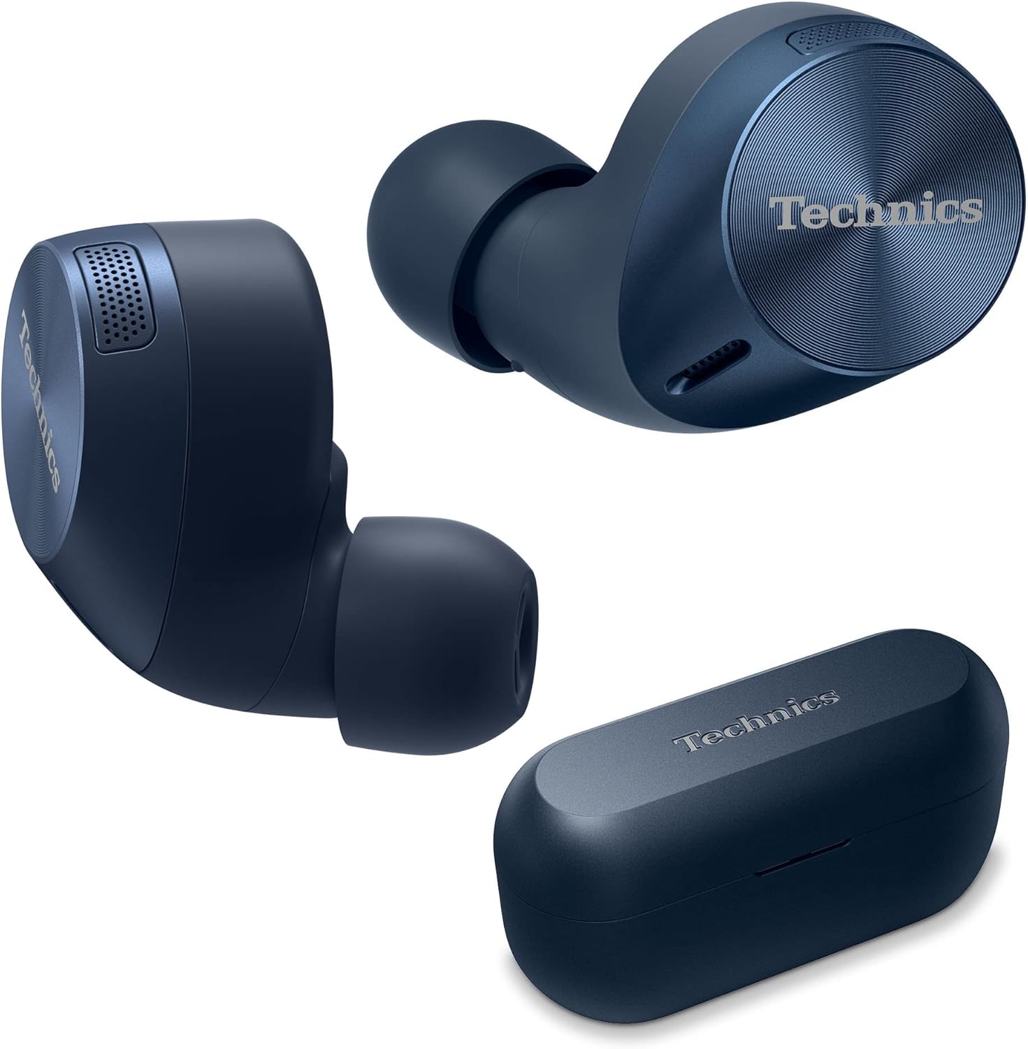 Technics HiFi True Wireless Multipoint Bluetooth Earbuds with Noise Cancelling, 3 Device Multipoint Connectivity, Wireless Charging, Impressive Call Quality, LDAC Compatible – EAH-AZ60M2-A (Blue)