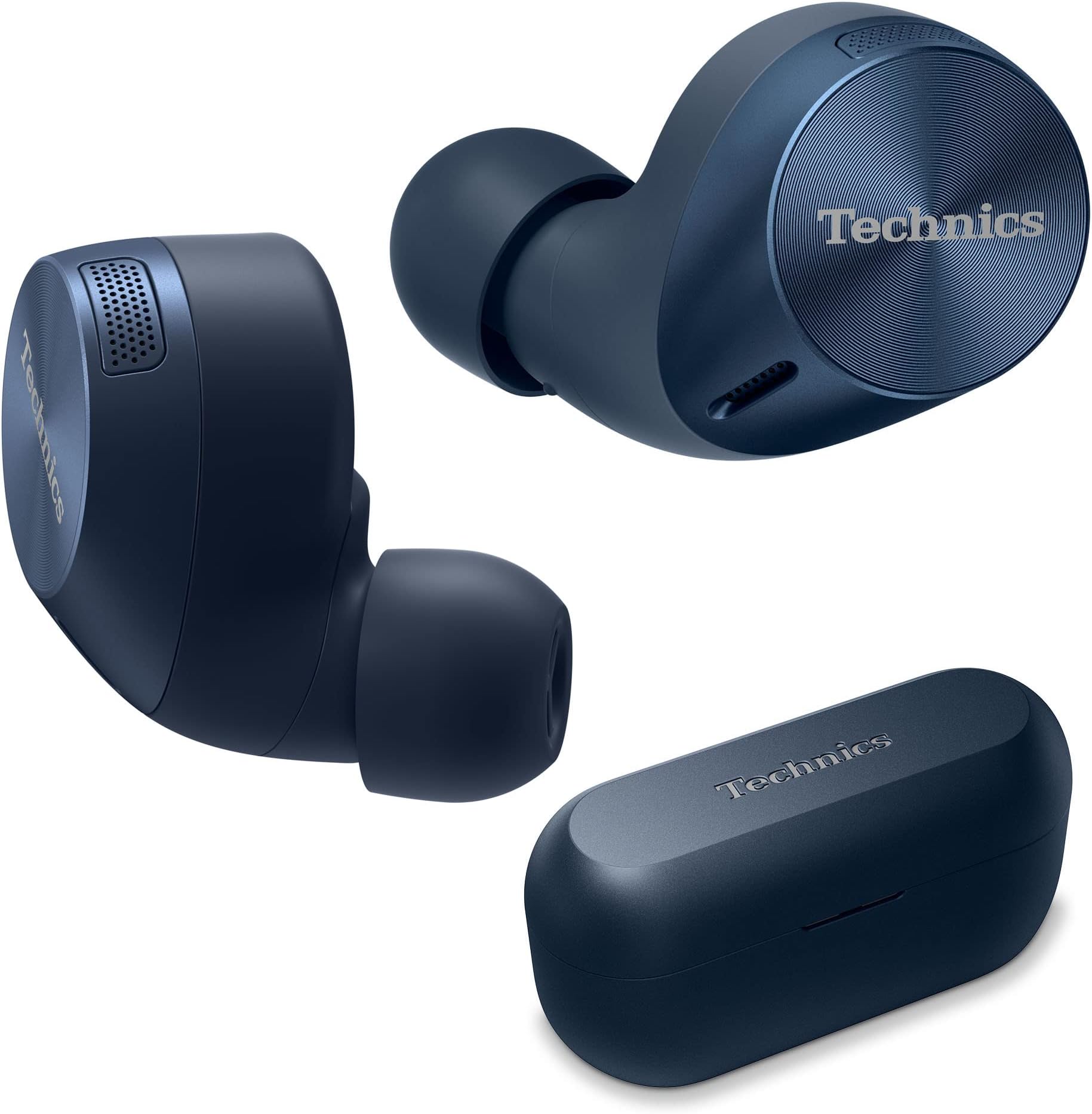 Technics HiFi True Wireless Multipoint Bluetooth Earbuds with Noise Cancelling, 3 Device Multipoint Connectivity, Wireless Charging, Impressive Call Quality, LDAC Compatible - EAH-AZ60M2-A (Blue)