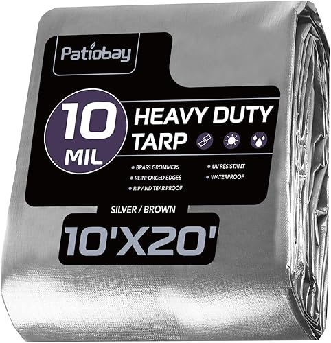 Miniatura 46 de Lona 6x8 pies, 10 mil lonas impermeables resistentes con ojales cada 23.6", lona de plástico gruesa, resistente a los rayos UV y al desgarro