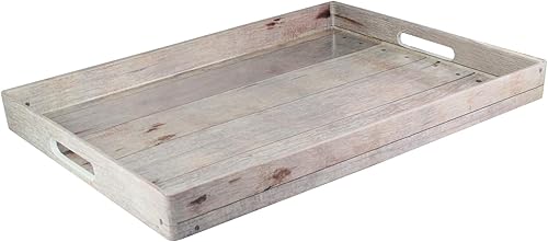 Miniatura 2 de American Atelier Bandeja de polipropileno para servir  Plato decorativo rústico grande con asas de transporte en magnífico polipropileno para
