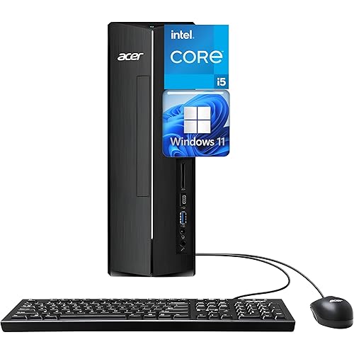 acer 2025 SFF Desktop Computer Intel Core i5-13400 (Beats i7-11700), 16GB RAM, 1TB SSD, Intel UHD Graphics 730, Wi-Fi, 2-Monitor Support 4K, Keyboard & Mouse, Bluetooth, RJ45, Windows 11 Home