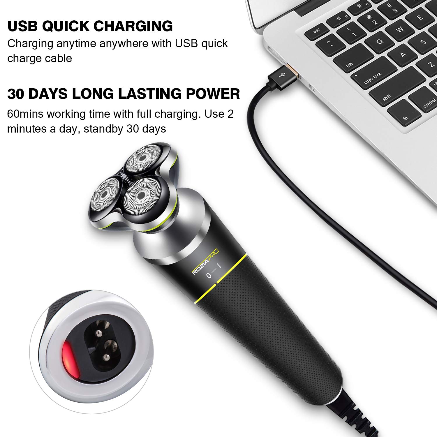 Roziapro Electric Razor for Men - 5 in 1 Rotary Shavers for Men -Mens Electric Razor Grooming Kit - Wet and Dry Razors for Men - Cordless Mens Razors, Waterproof Electric Shavers for Men, USB Charging