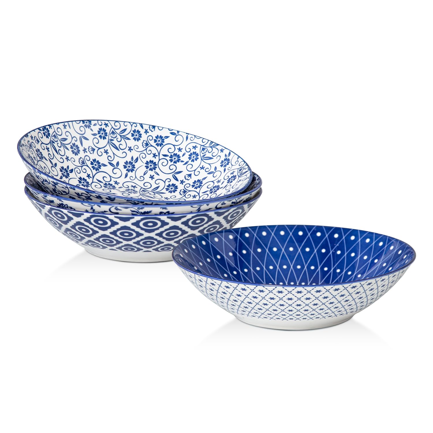Cerkik Ceramic Pasta Bowls Set of 4