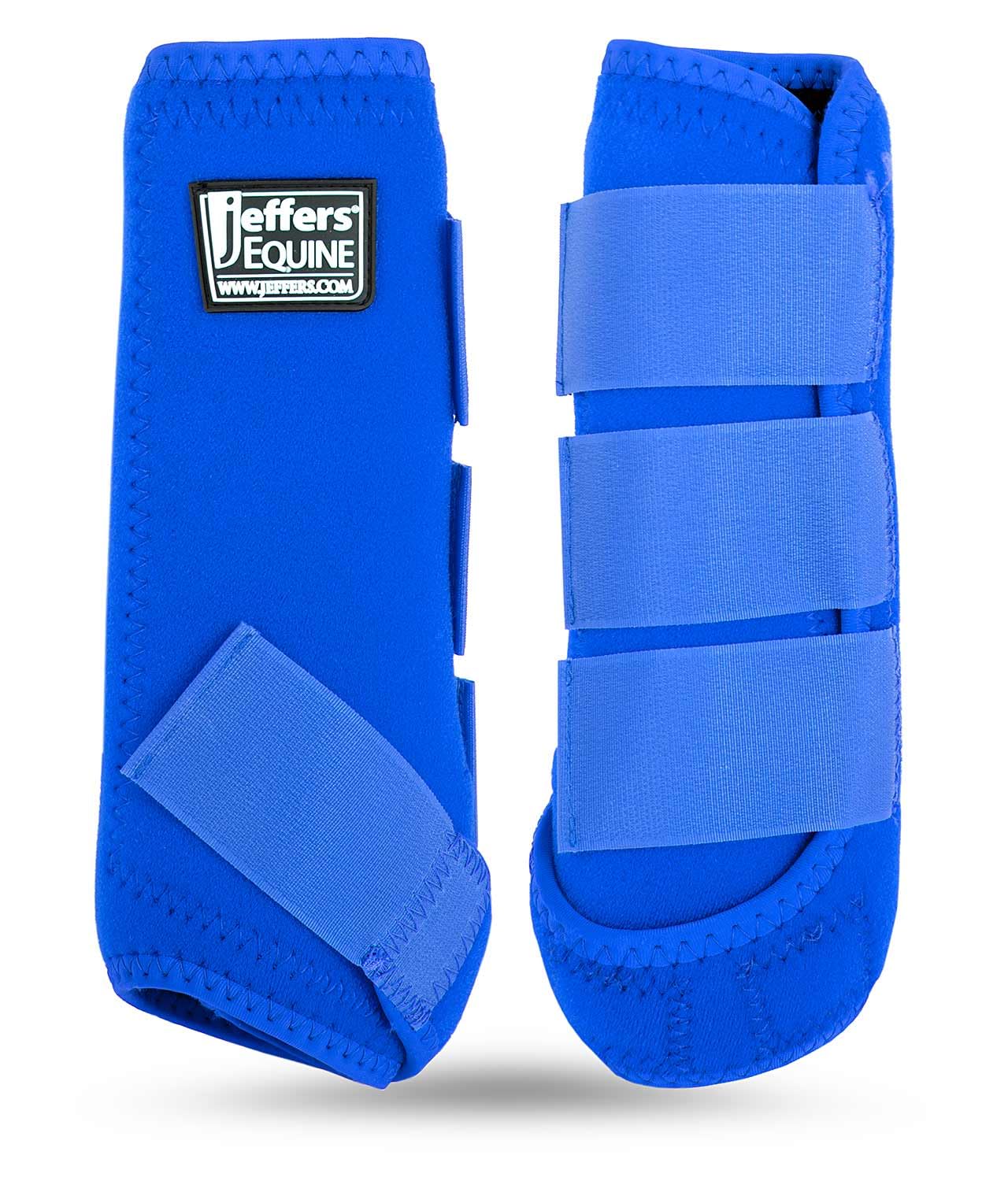 Jeffers Equine Protective Horse Boots 1 Pair Blue - Safe Neoprene Leg Guards & Comfortable Fit, Durable Strap Closures, Front & Hind Support,