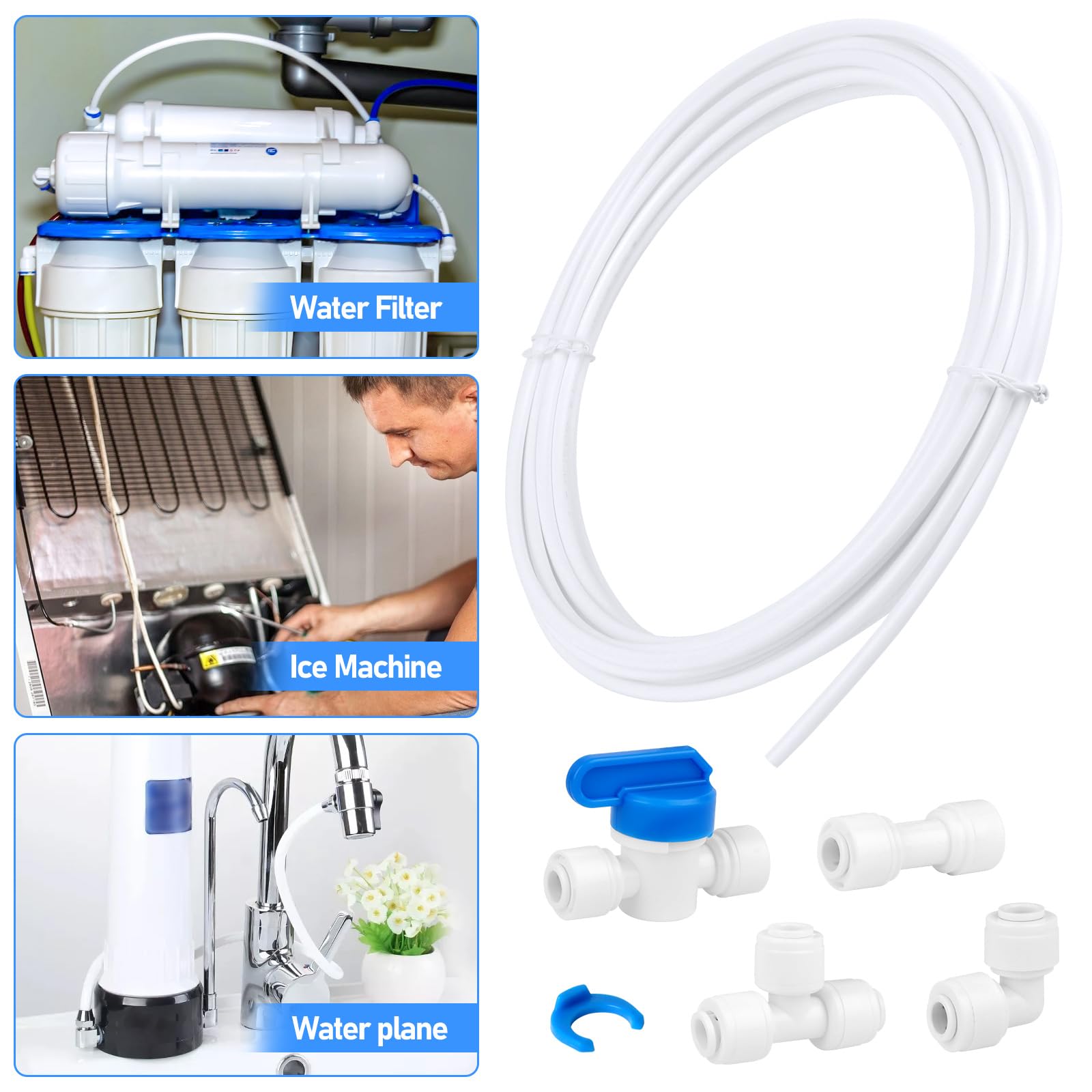 Qrity 1 Pz Connettore Per Tubo Flessibile Dell'acqua Per Frigorifero Connettore Rapido Da 14 Convertibile In Femmina Da 34 Doppia Guarnizione Connettori Rapidi Per Filtro Dellacqua 88580075