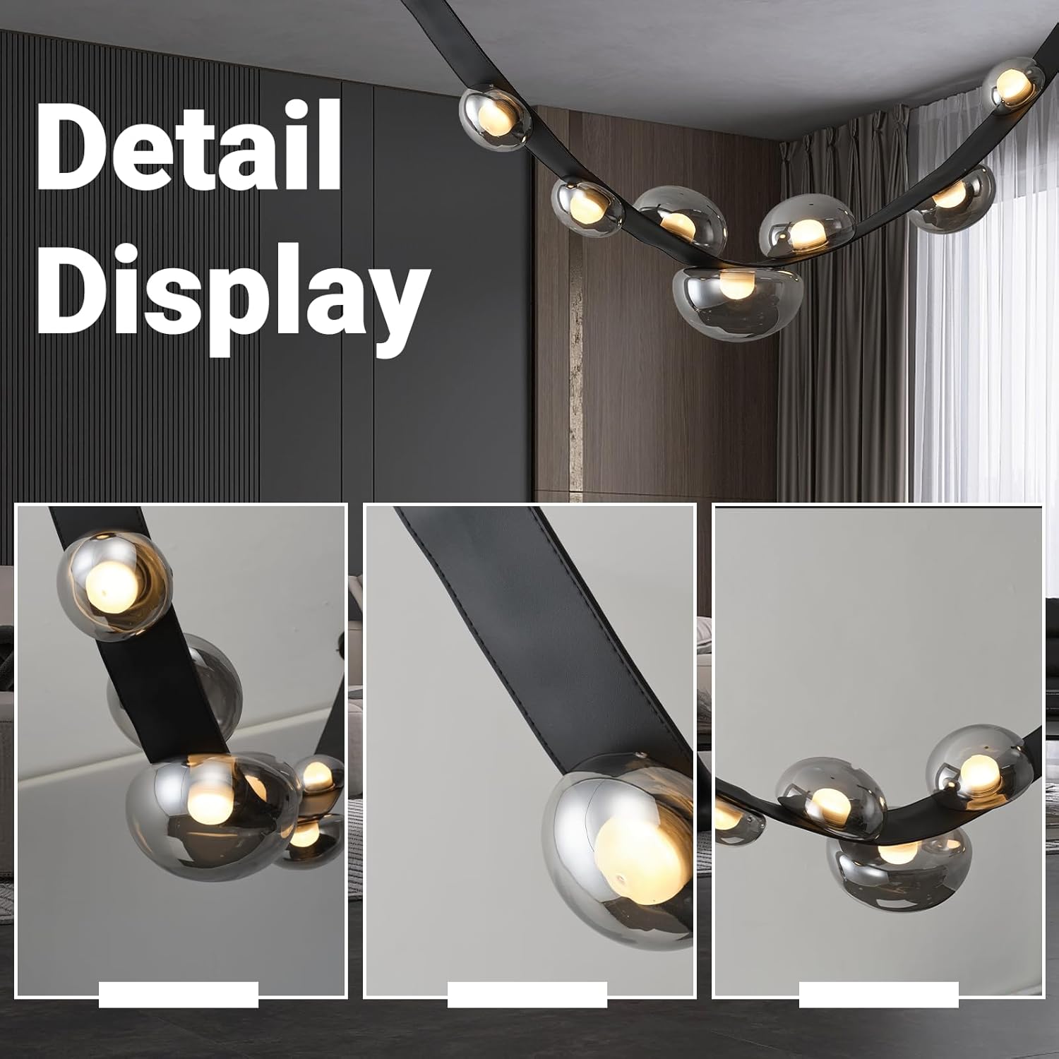 Chandeliers for high Ceilings Duplex Building Large Chandelier Living Room Villa Modern Minimalist Staircase Chandelier (one Belt)