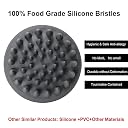 SILENCIO Shampoo Brush, Silicone Scalp Massager Hair Brush Manual Head Massager Hair Growth Scrubber for Straight Curly Long Short Thick Thin Wet Dry Hair for Men Women Kids Pets (Grey) gallery image