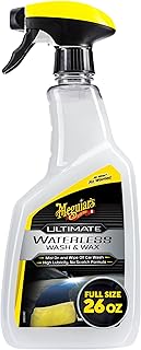 Meguiar's Ultimate Waterless Wash & Wax, Scratch-Free Waterless Car Cleaning Spray That Makes Detailing Quick and Easy, 2-in-1 Cleaner and Protection to Help Your Ride Shine, 26 Oz