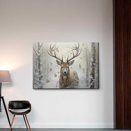 Miniatura 3 de Winter Wall Art Prints, Cozy Christmas Room Decor, Snow Forest Frost Pictures, Xmas Deer, Photo for Gallery Wall Home Nordic Decor, Natural Gifts,