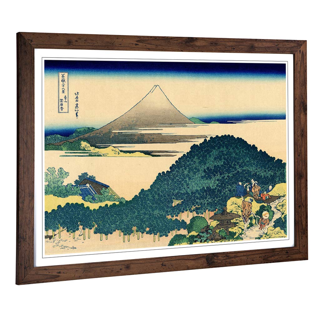 Big Box Art Framed Print of Hokusai Japanese Oriental Kamakura Design | Wall Art Picture | Home Decor for Kitchen, Living Room, Bedroom, Hallway, Walnut, A2 / 24.5x18 Inch / 62x45cm