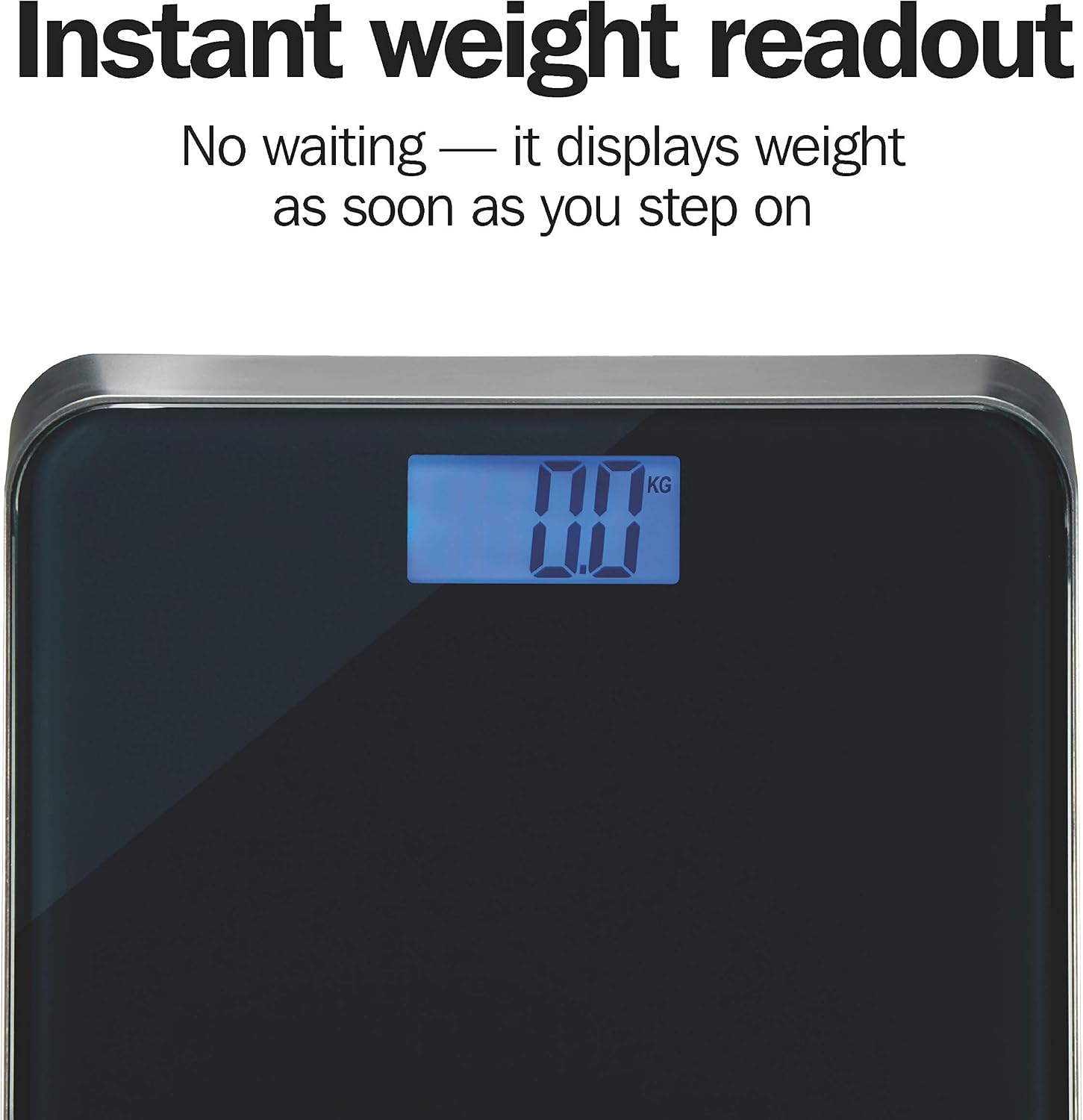 Proctor Silex 86550 Digital Body Weight Bathroom Scale, Step-on Technology, Large LCD Display, Black