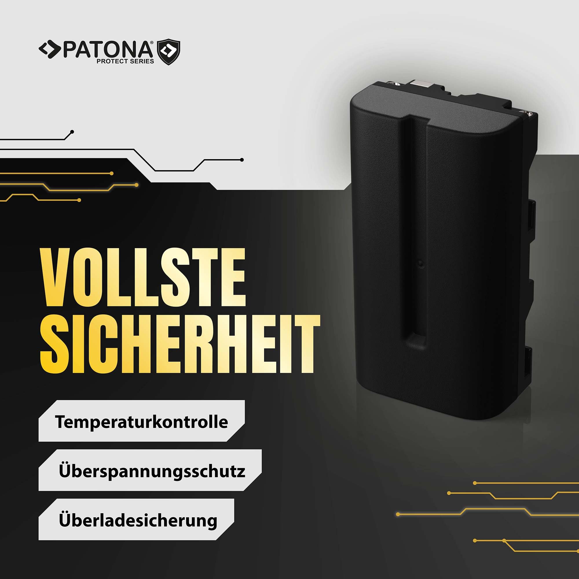 PATONA 2X Protect NP-F550 Akku 3500mAh – Ersatz für Sony NP-F550 – für Sony Camcorder, LED-Videoleuchten und Kamera-Monitore (Neewer, Yongnuo, Aputure) mit NP-F-Schacht – Einer läuft, Einer lädt