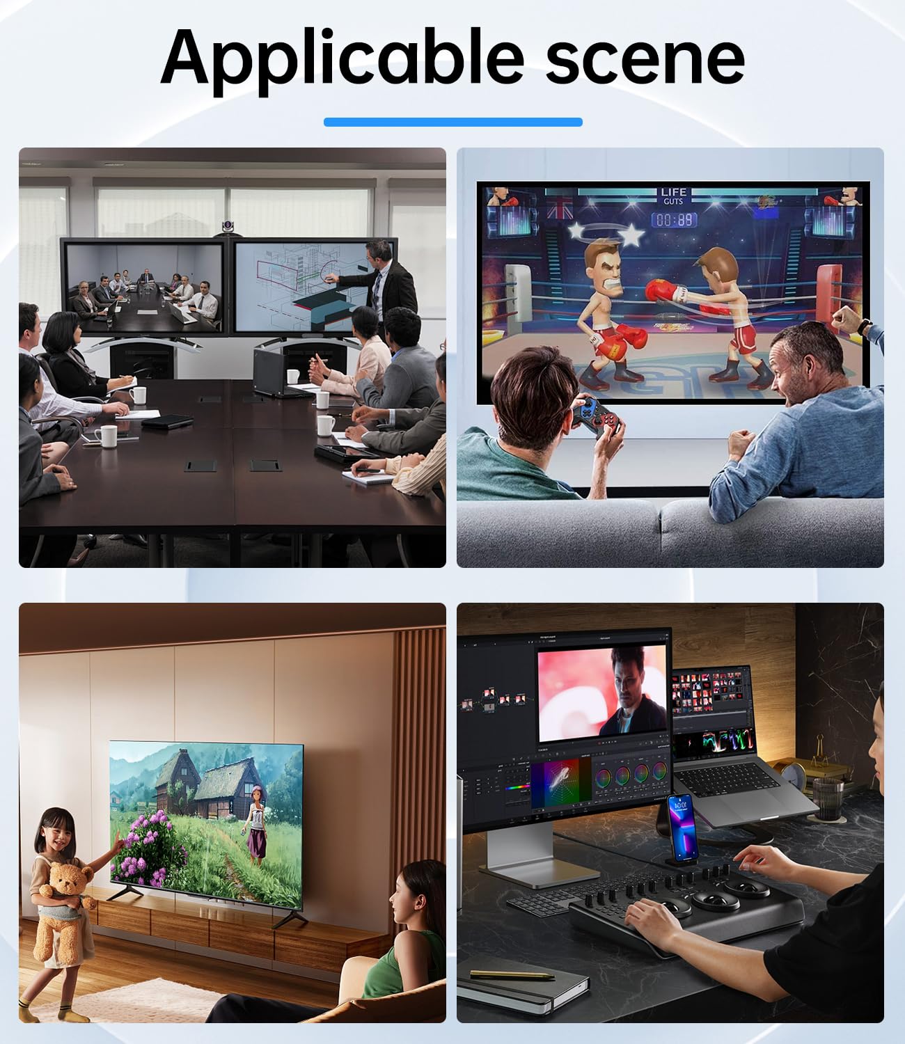 Switch HDMI 2.1 8K@60Hz 4K@144Hz 48 Gbps 3 in 1 Out HDR Dolby Atmos UHD HDCP PS5 Xbox